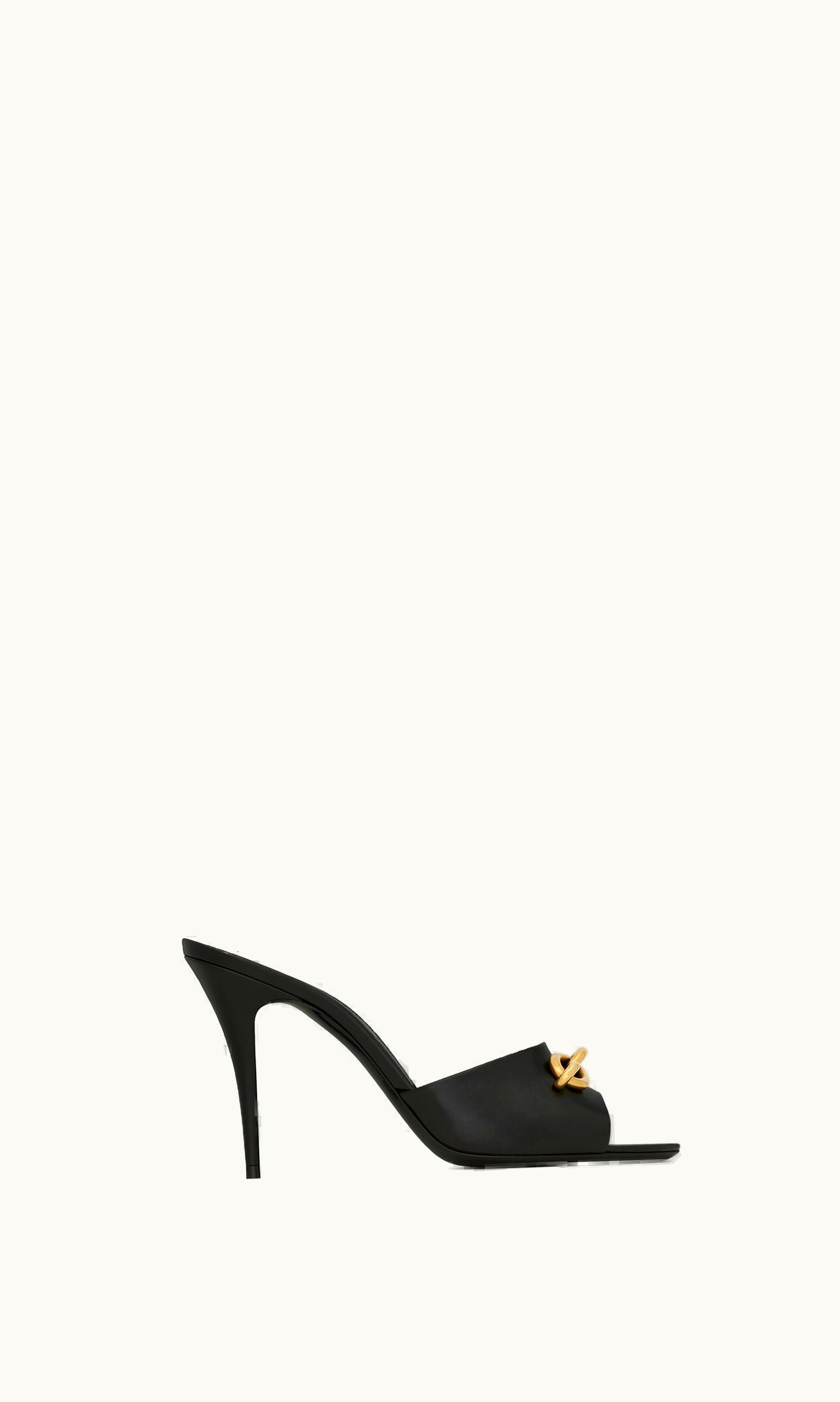 Saint Laurent Saint Laurent Le Maillon Heeled Mules In Smooth Leather