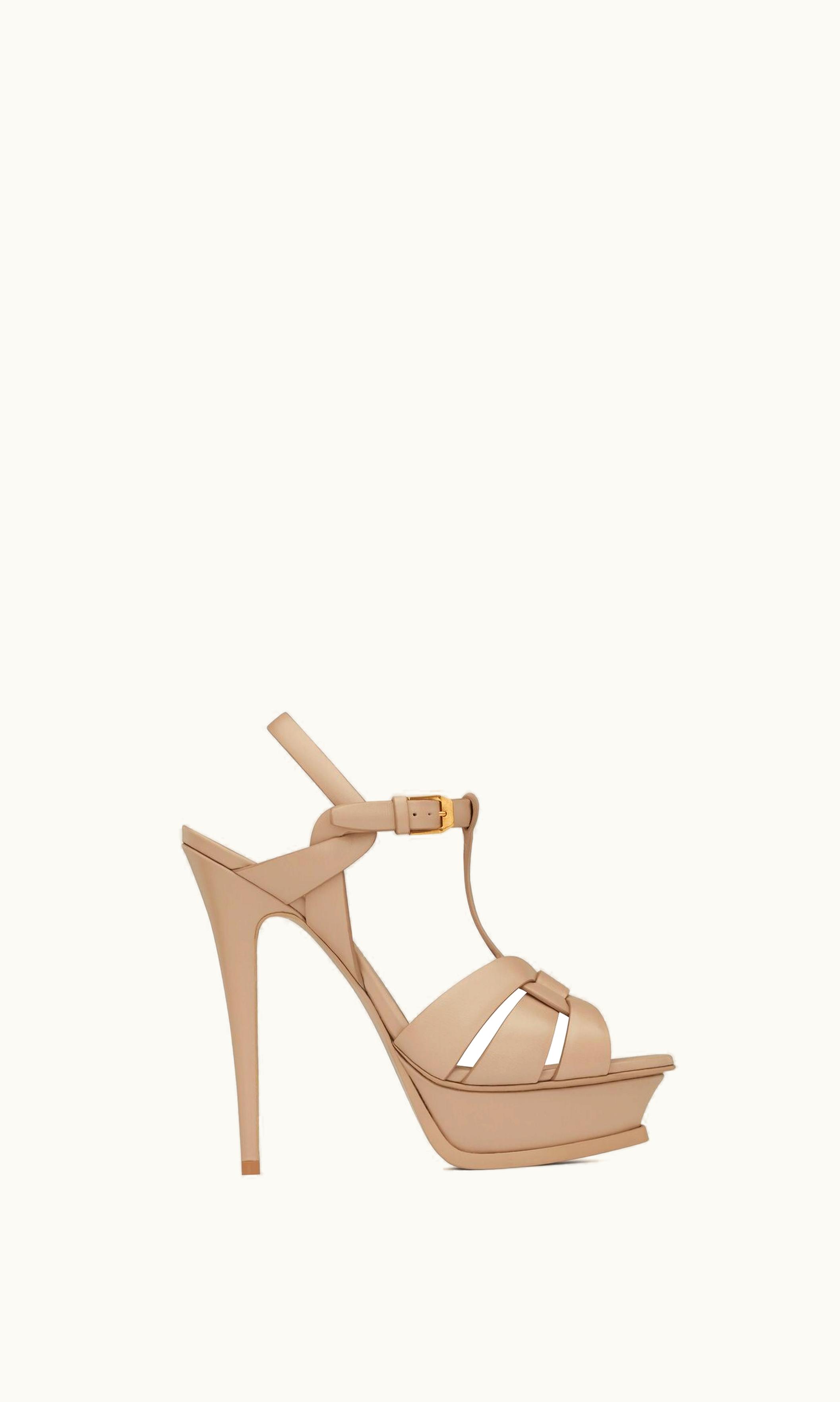 Saint Laurent Saint Laurent Tribute Platform Sandals In Smooth Leather