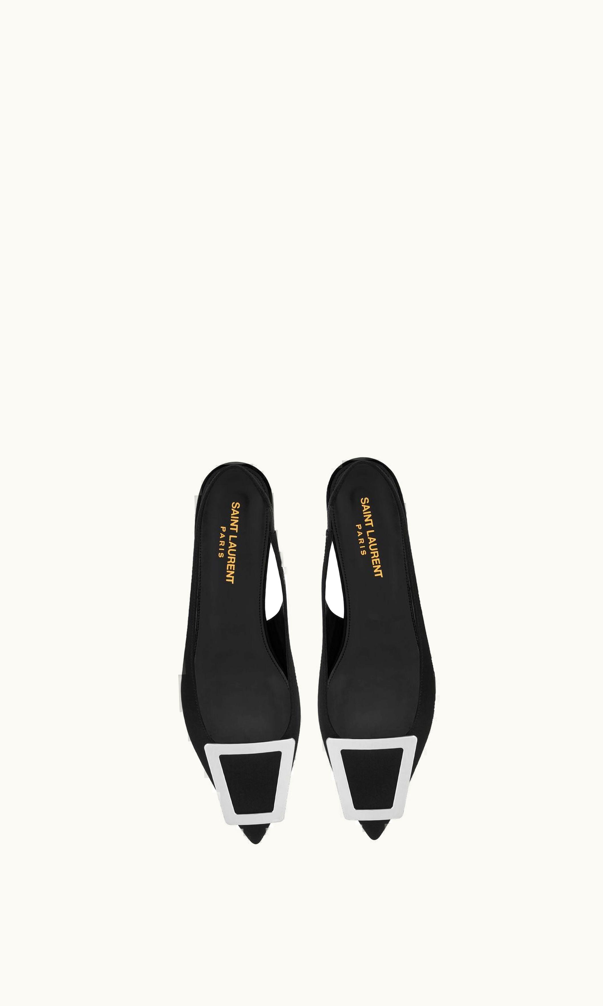 Saint Laurent Saint Laurent Maxine Slingback Flats In Crepe De Chine