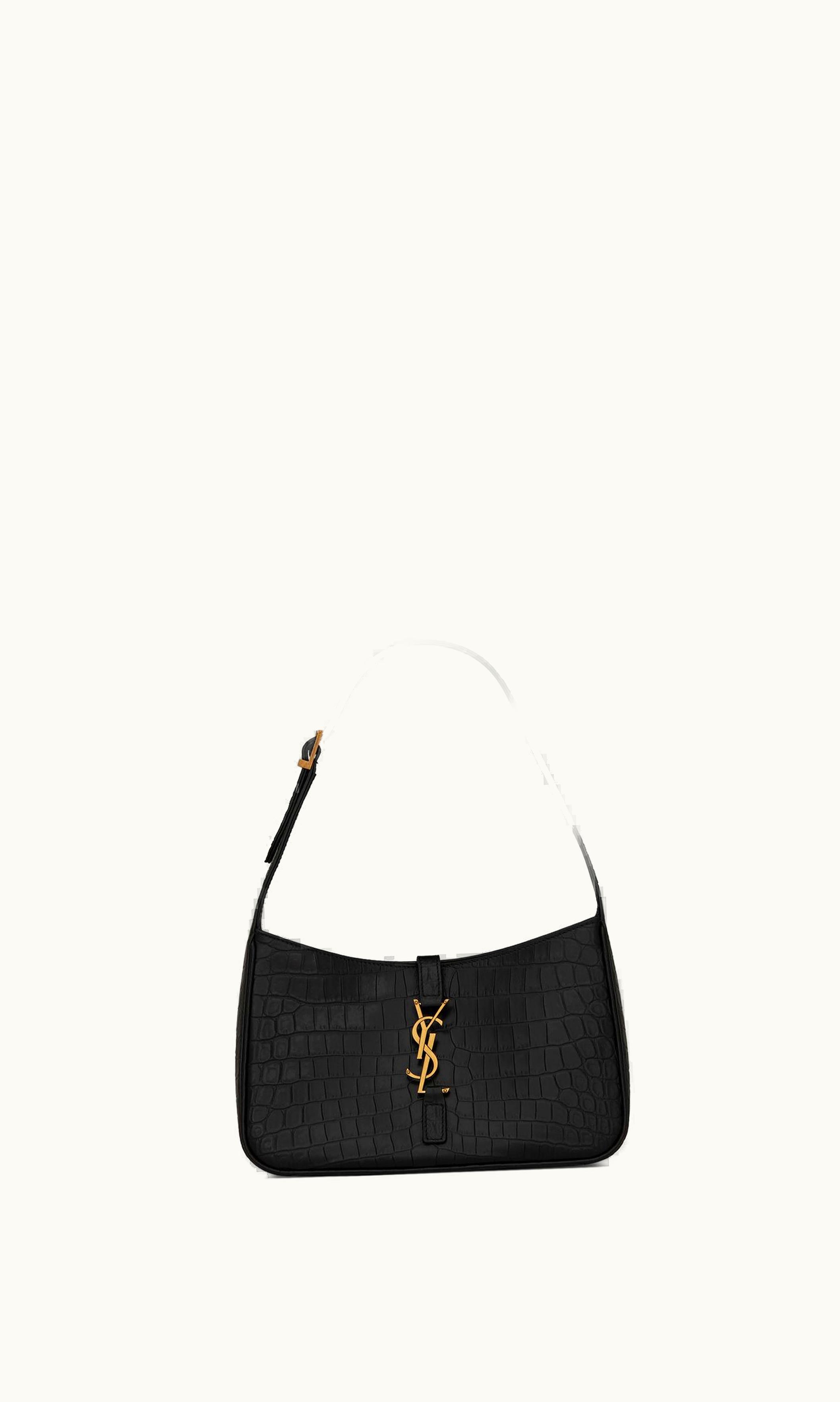 Saint Laurent Saint Laurent Le 5 à 7 In Crocodile-Embossed Shiny Leather