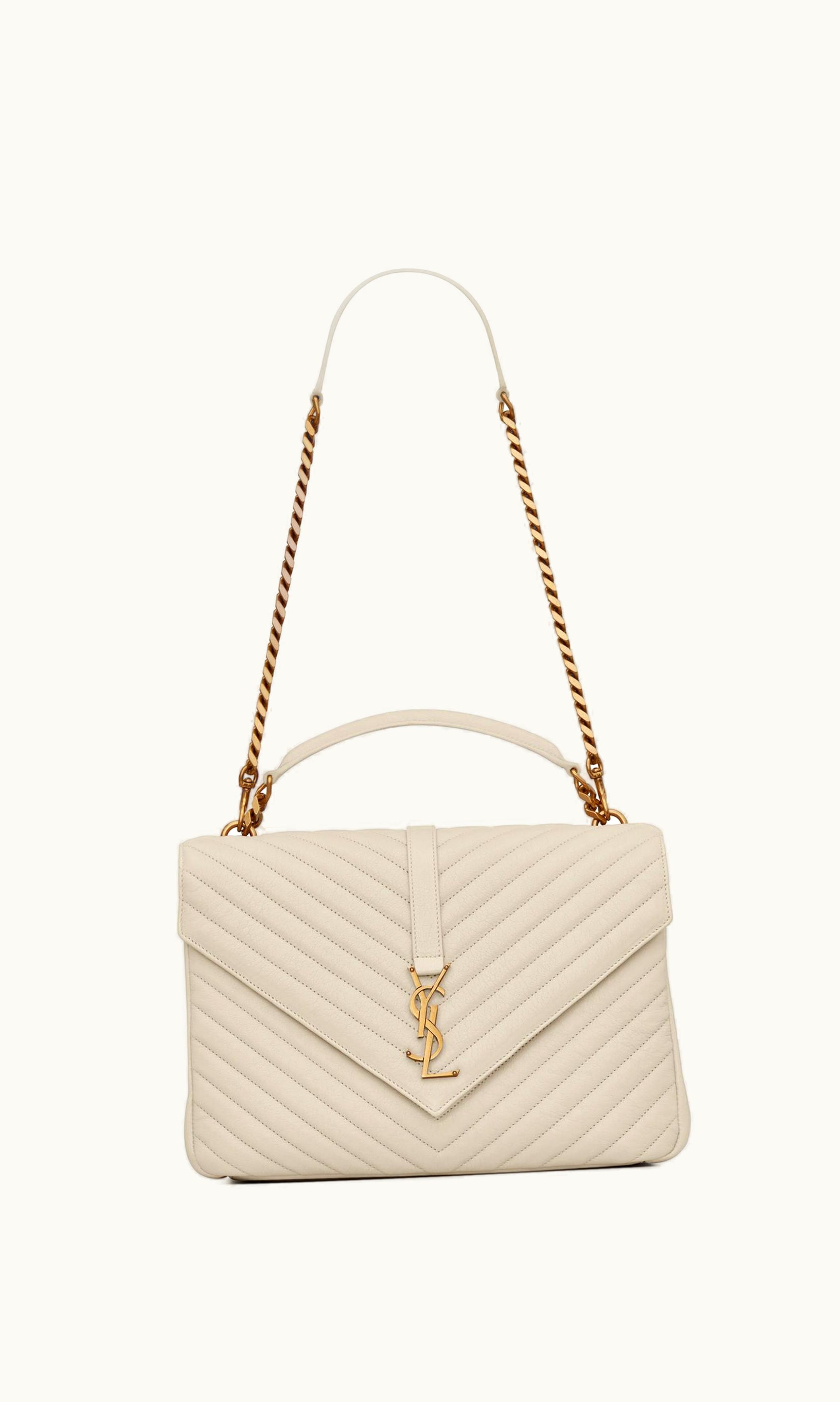 Saint Laurent Saint Laurent College Large Chain Bag In Quilted Leather UZ0157998