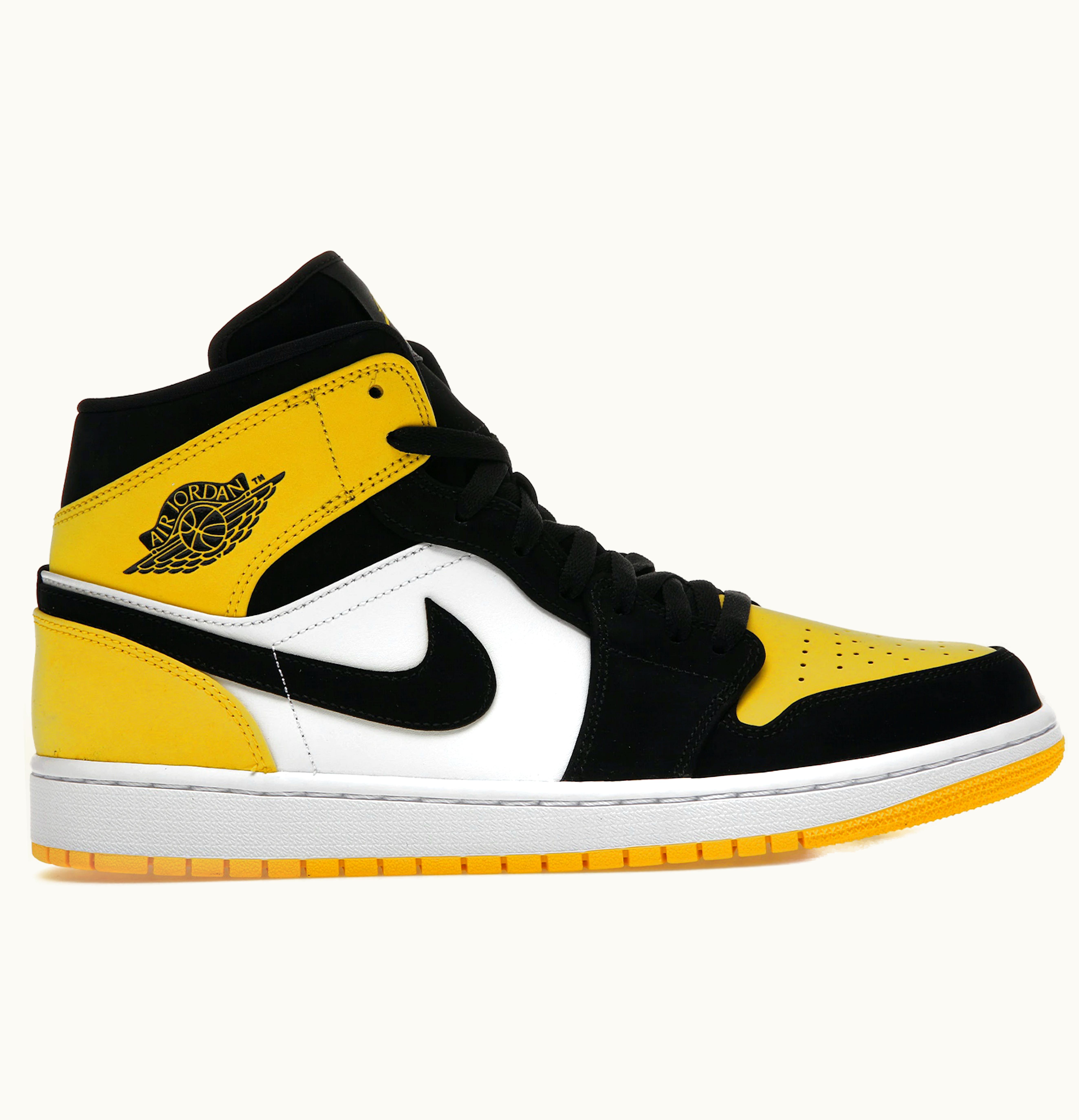 Jordan Nike Air Jordan 1 Mid Yellow Toe Black