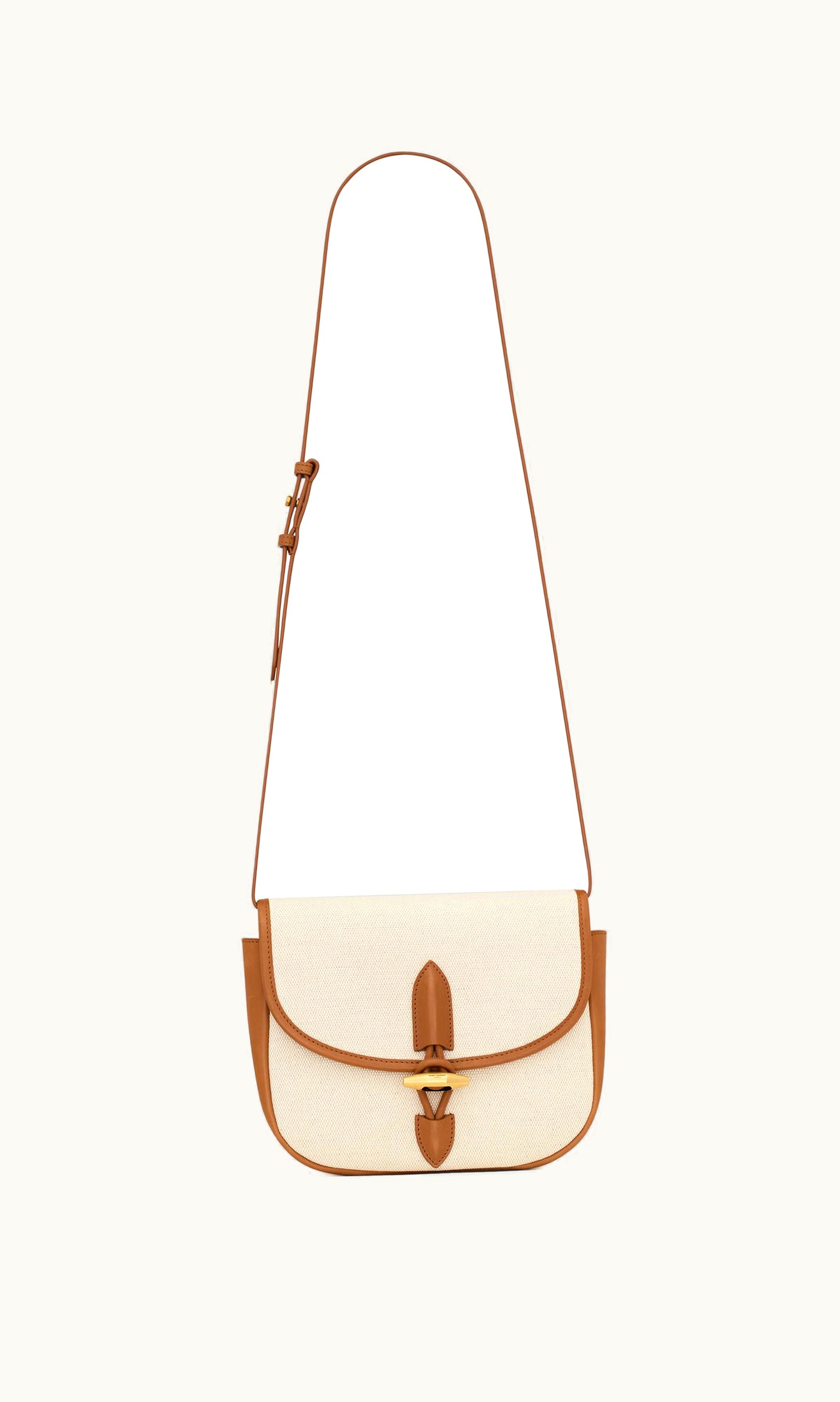 Saint Laurent Saint Laurent Le Caban Satchel In Canvas And Vegetable-Tanned Leather