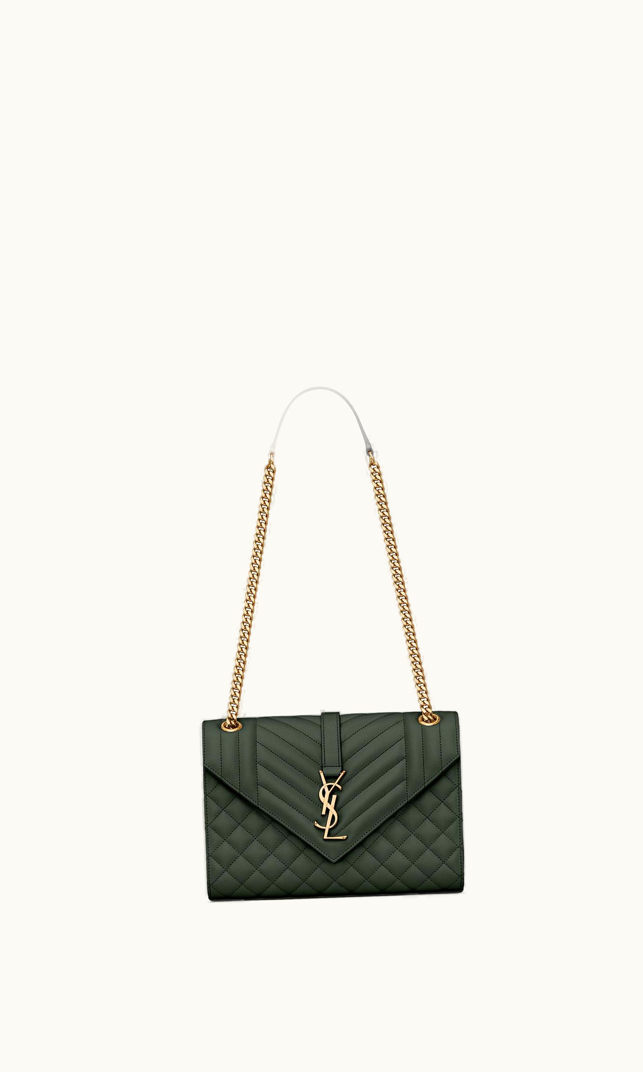 Saint Laurent Saint Laurent Envelope Medium Chain Bag In Mix Matelassé Grain De Poudre Embossed Leather UZ0158085