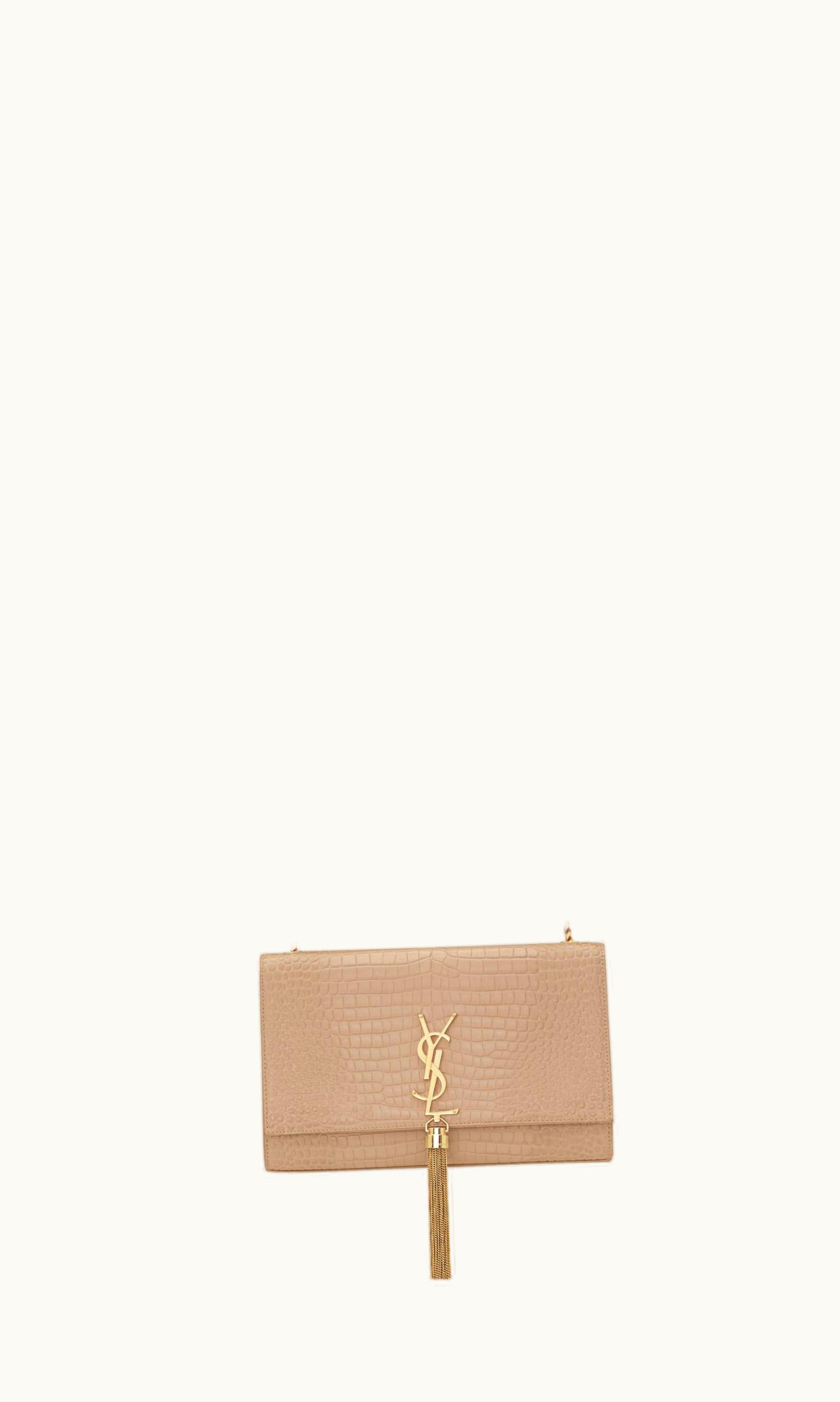 Saint Laurent Saint Laurent Kate Medium Chain Bag With Tassel In Crocodile-Embossed Shiny Leather UZ0158124