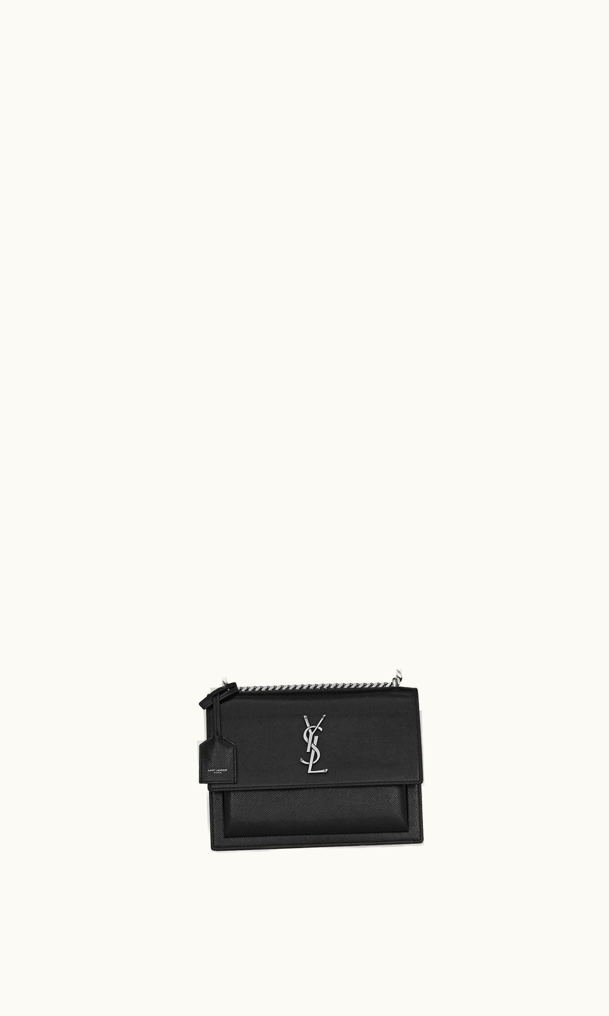 Saint Laurent Saint Laurent Sunset Medium Chain Bag In Coated Bark Leather UZ0158200
