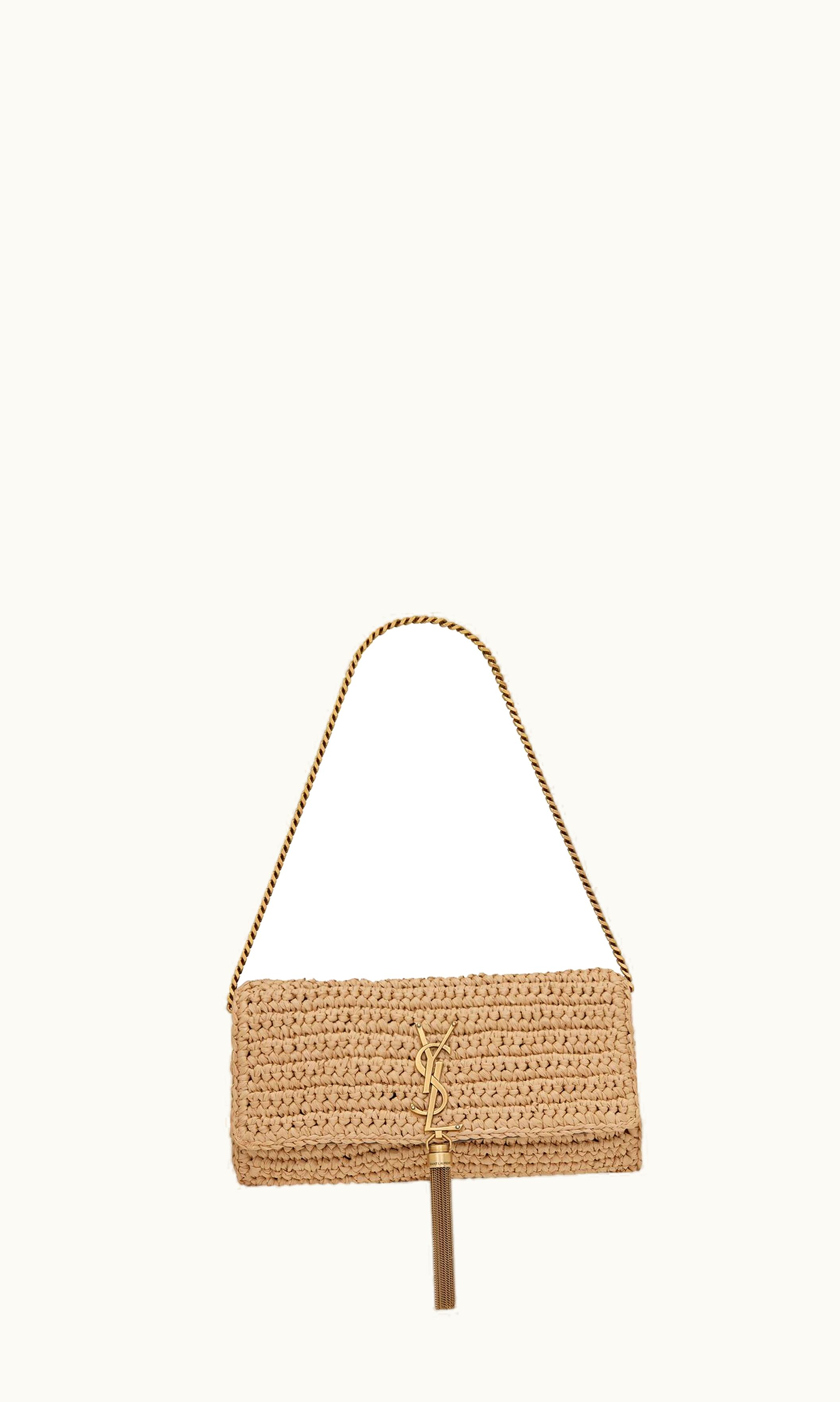 Saint Laurent Saint Laurent Kate 99 Chain Bag With Tassel In Raffia UZ0158239