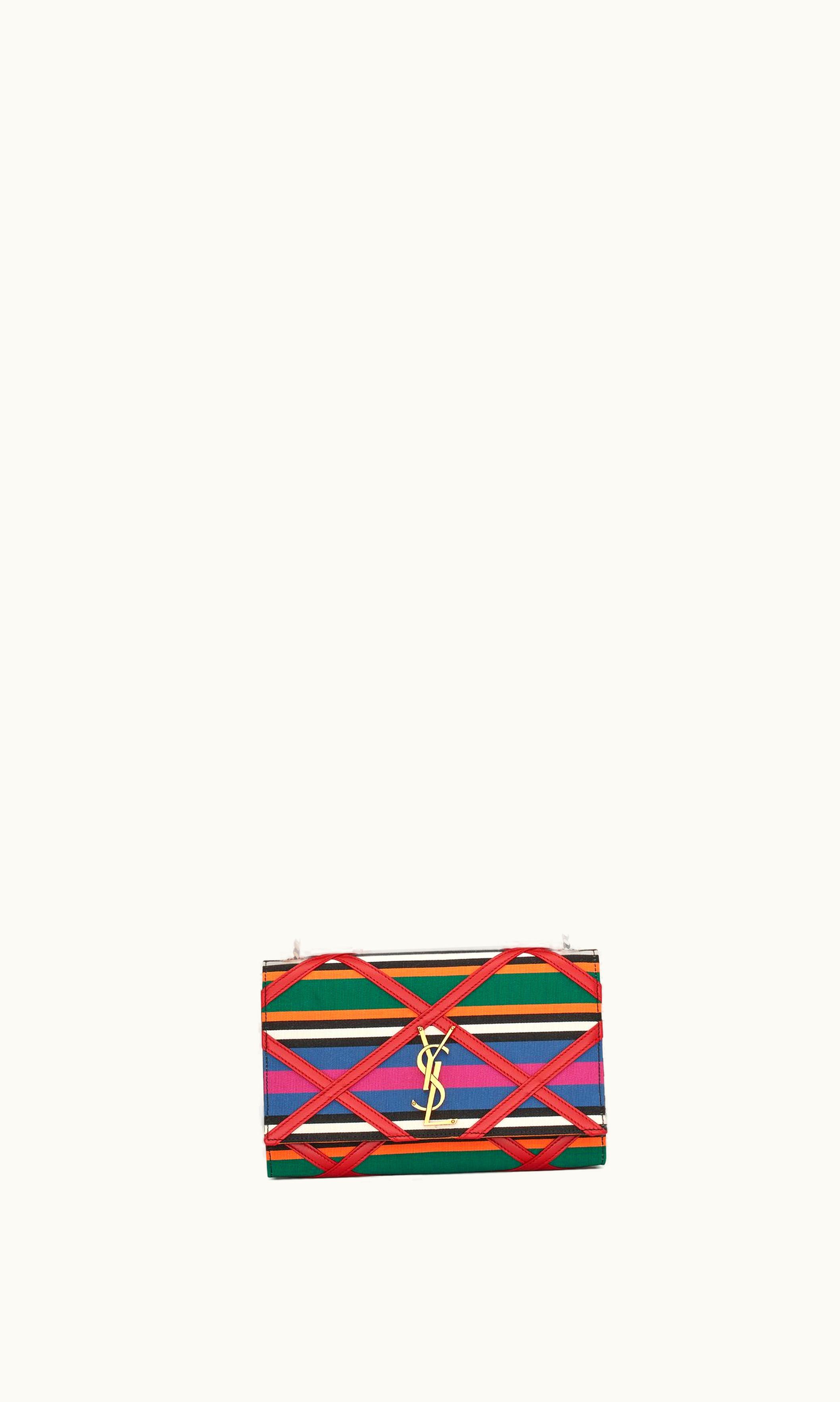 Saint Laurent Saint Laurent Kate Medium Chain Bag In Patchwork Canvas