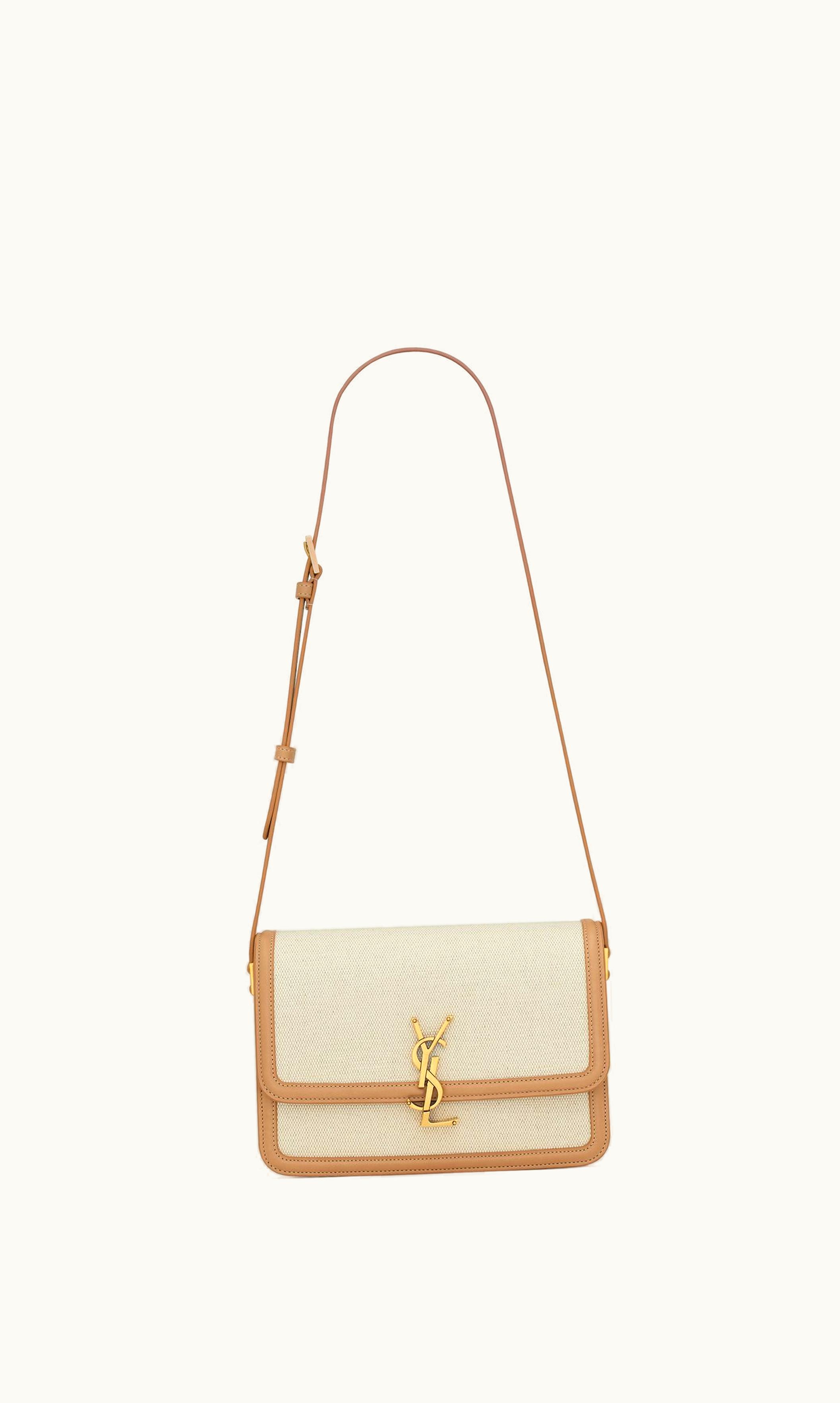 Saint Laurent Saint Laurent Solferino Medium In Canvas And Vegetable-Tanned Leather