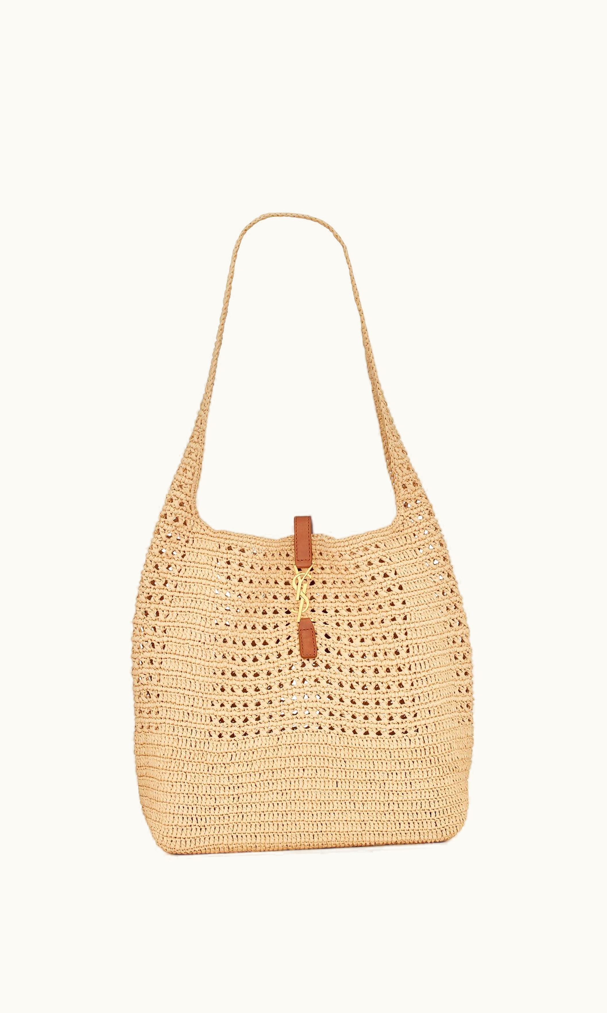 Saint Laurent Saint Laurent Hobo Raffia Bag In Crochet And Smooth Leather