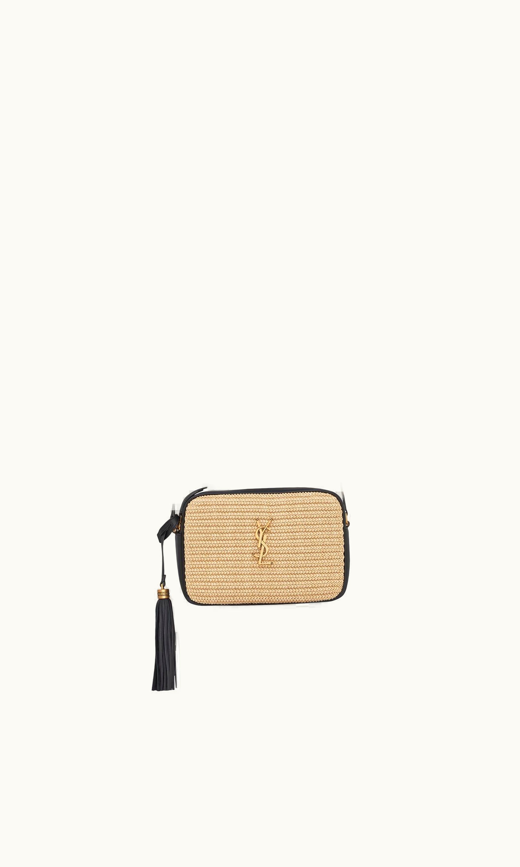 Saint Laurent Saint Laurent Lou Camera Bag In Raffia And Smooth Leather