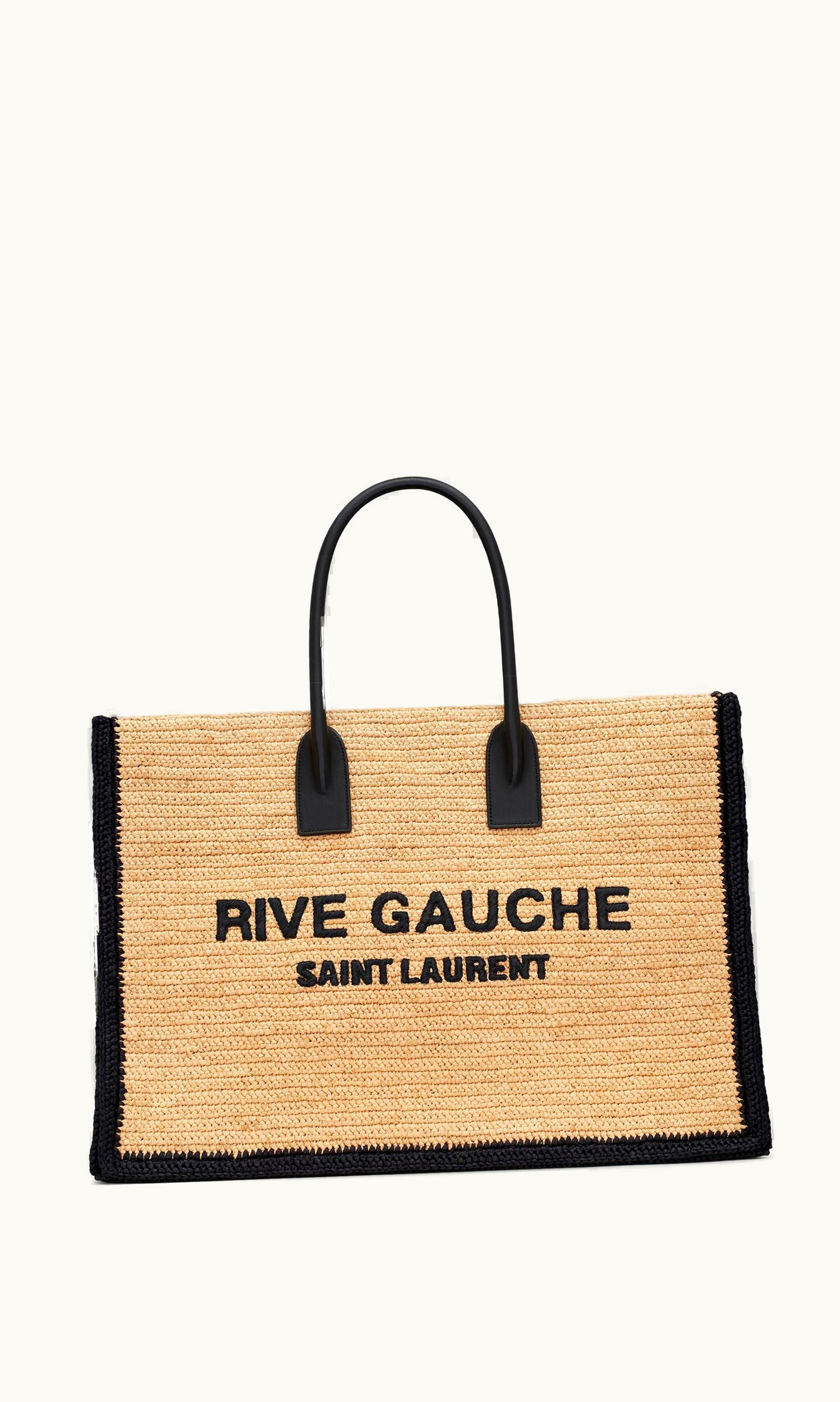 Saint Laurent Saint Laurent Rive Gauche Tote Bag In Raffia And Leather