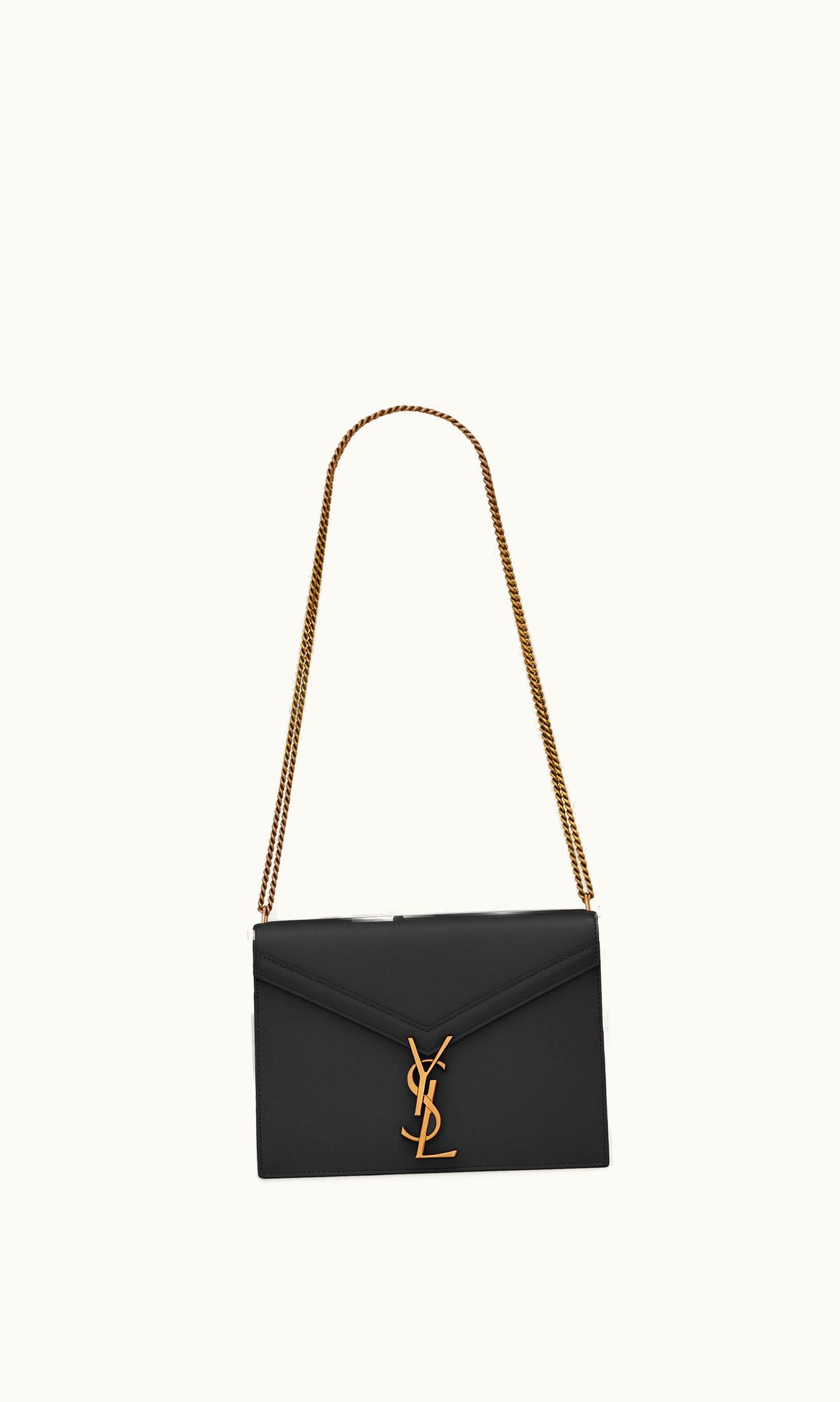 Saint Laurent Saint Laurent Cassandra Medium Chain Bag In Grain De Poudre Embossed Leather