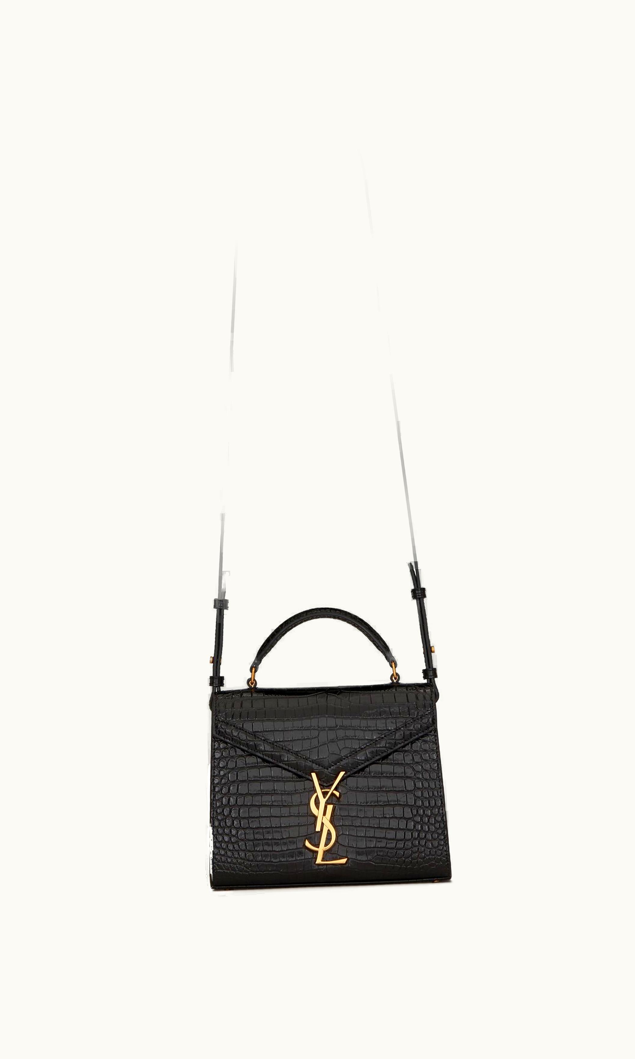 Saint Laurent Saint Laurent Cassandra Mini Top Handle Bag In Crocodile-Embossed Shiny Leather UZ0158299