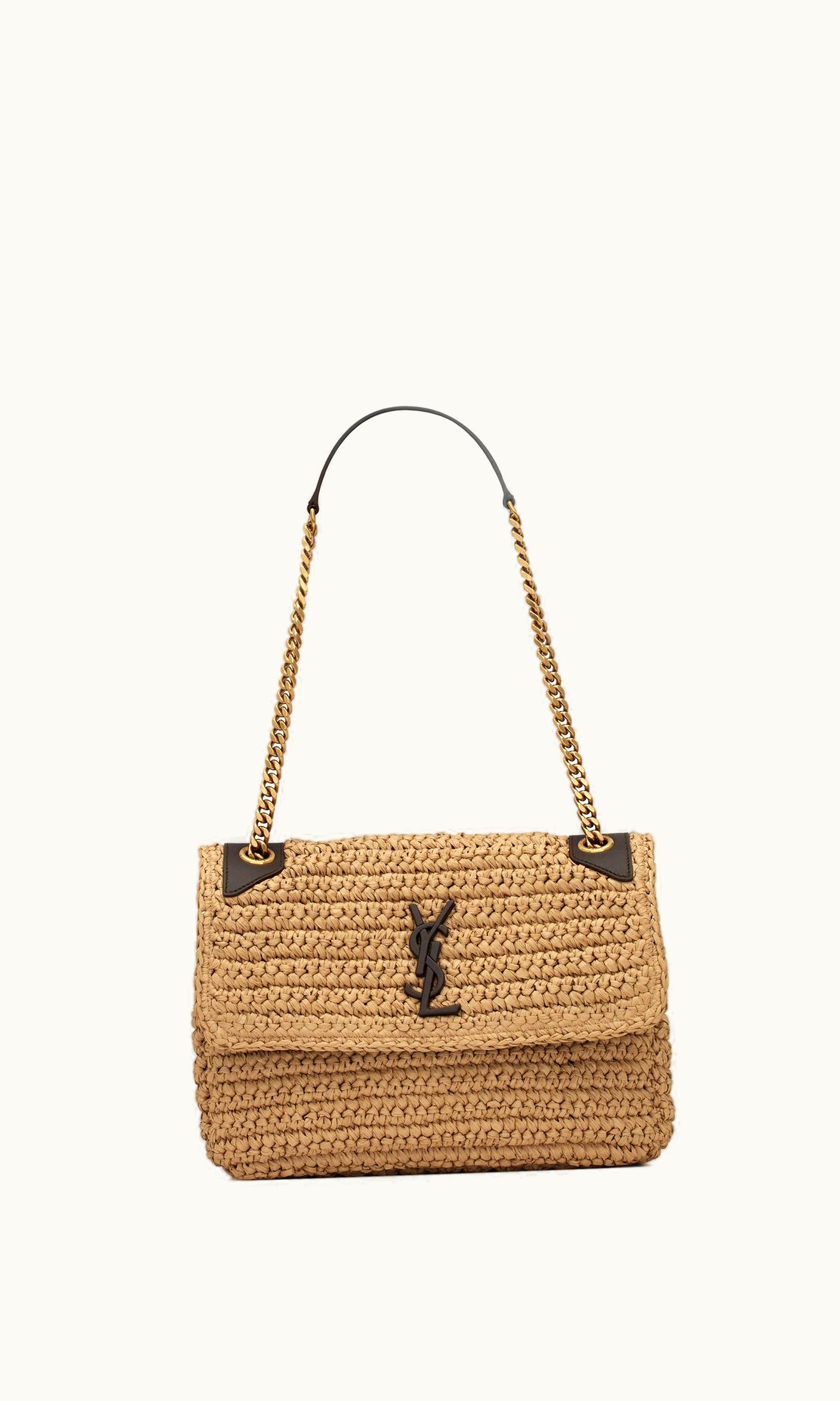 Saint Laurent Saint Laurent Niki Medium Chain Bag In Raffia And Leather UZ0158320