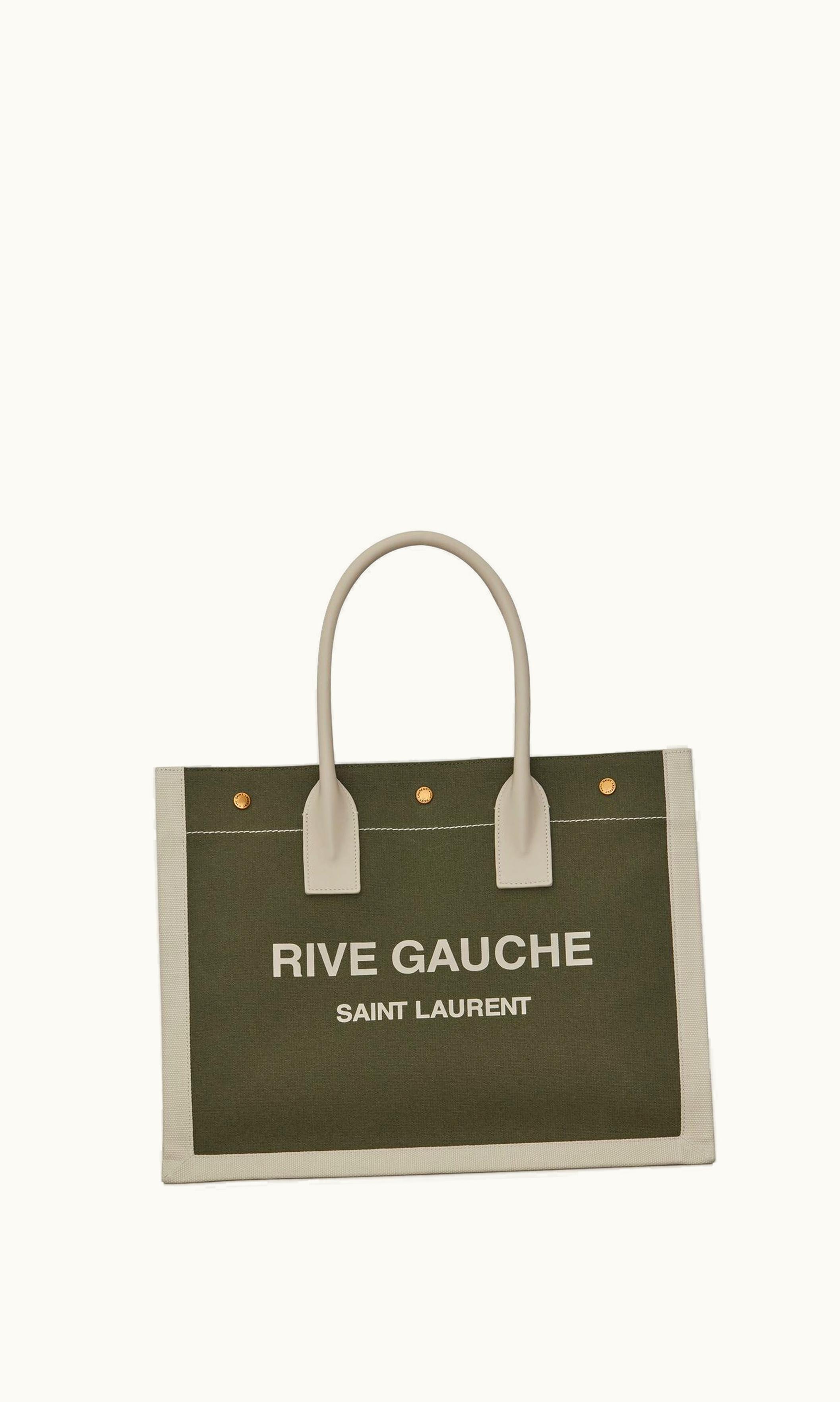 Saint Laurent Saint Laurent Rive Gauche Small Tote Bag In Linen And Leather UZ0158324