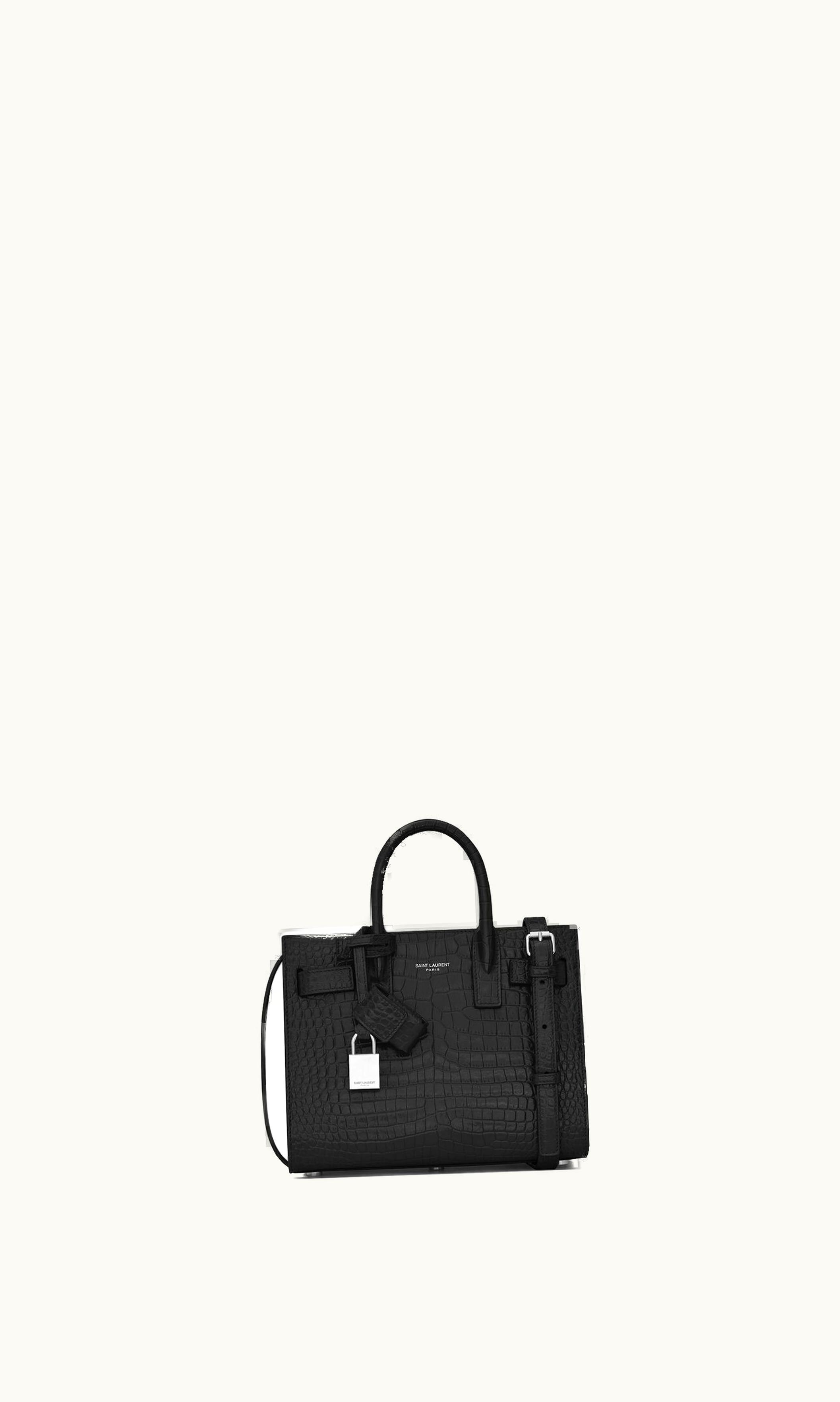 Saint Laurent Saint Laurent Sac De Jour Nano In Embossed Crocodile Shiny Leather UZ0158330