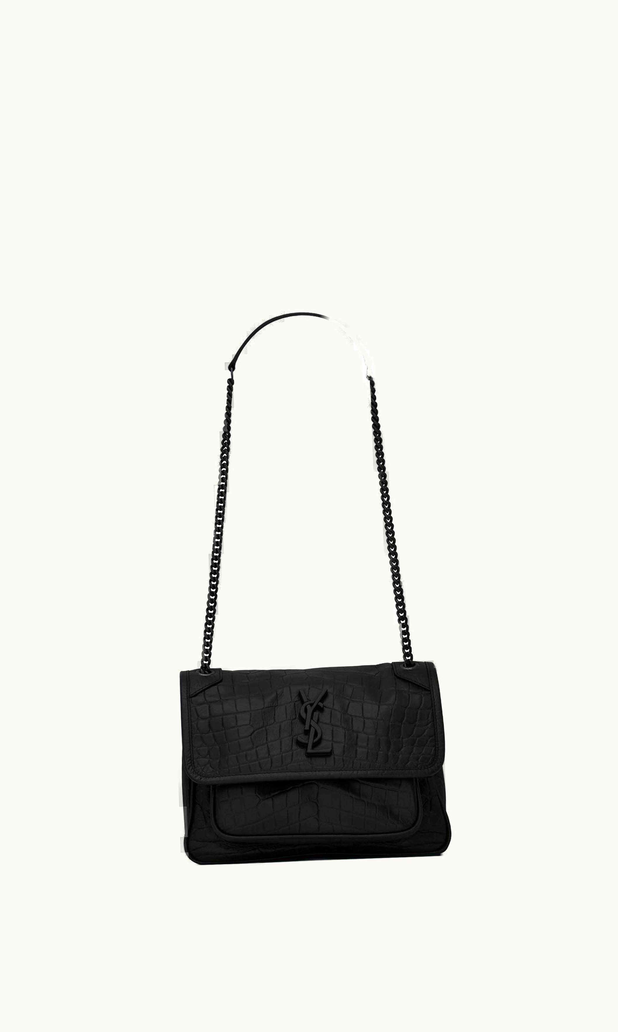 Saint Laurent Saint Laurent Niki Baby Chain Bag In Crocodile-Embossed Leather