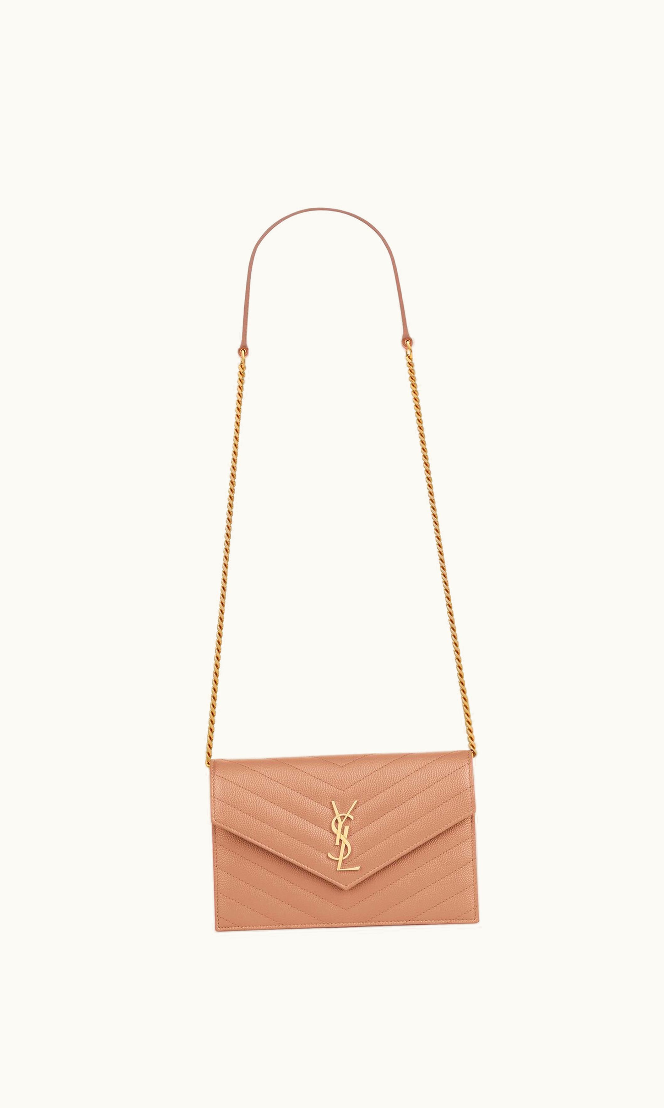 Saint Laurent Saint Laurent Cassandre Matelassé Envelope Chain Wallet In Grain De Poudre Embossed Leather UZ0158364