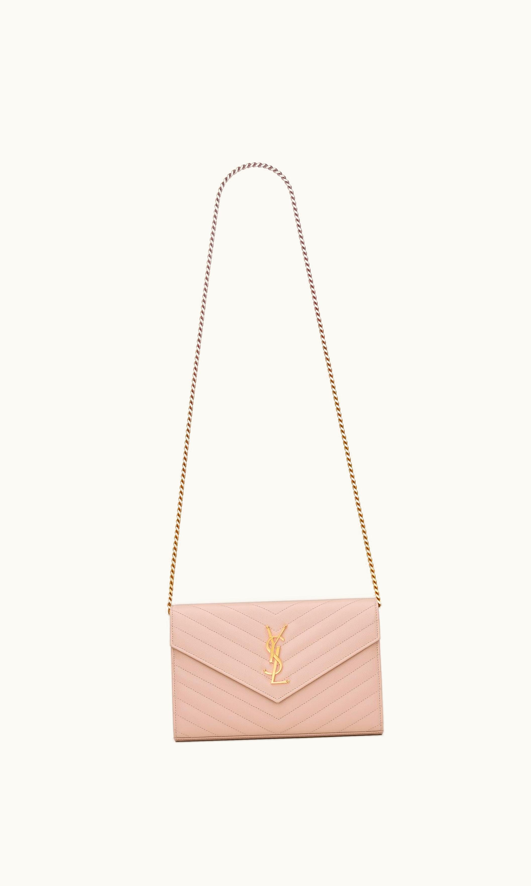 Saint Laurent Saint Laurent Cassandre Matelassé Chain Wallet In Grain De Poudre Embossed Leather UZ0158390