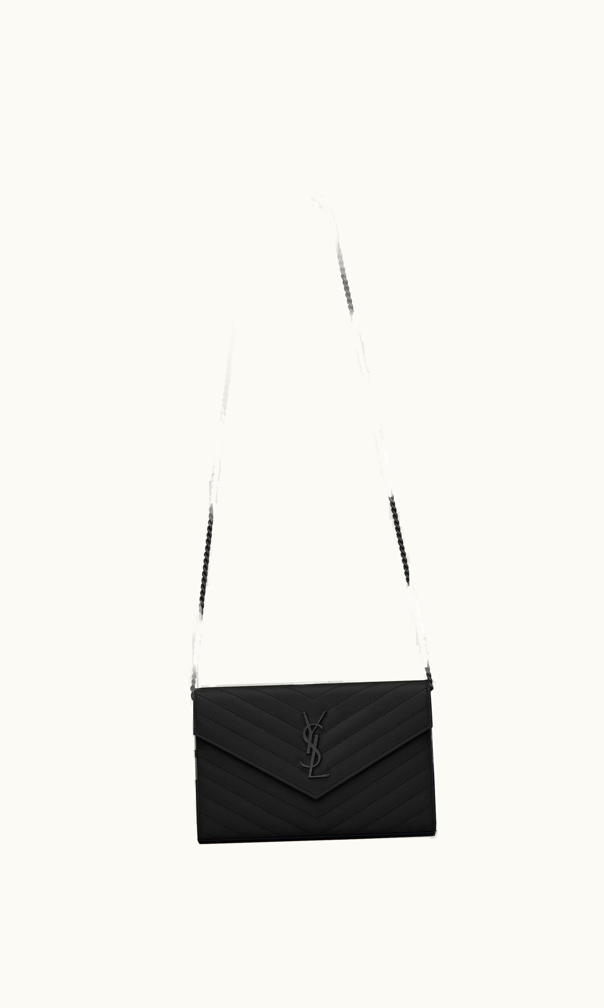 Saint Laurent Saint Laurent Cassandre Matelassé Chain Wallet In Grain De Poudre Embossed Leather UZ0158397