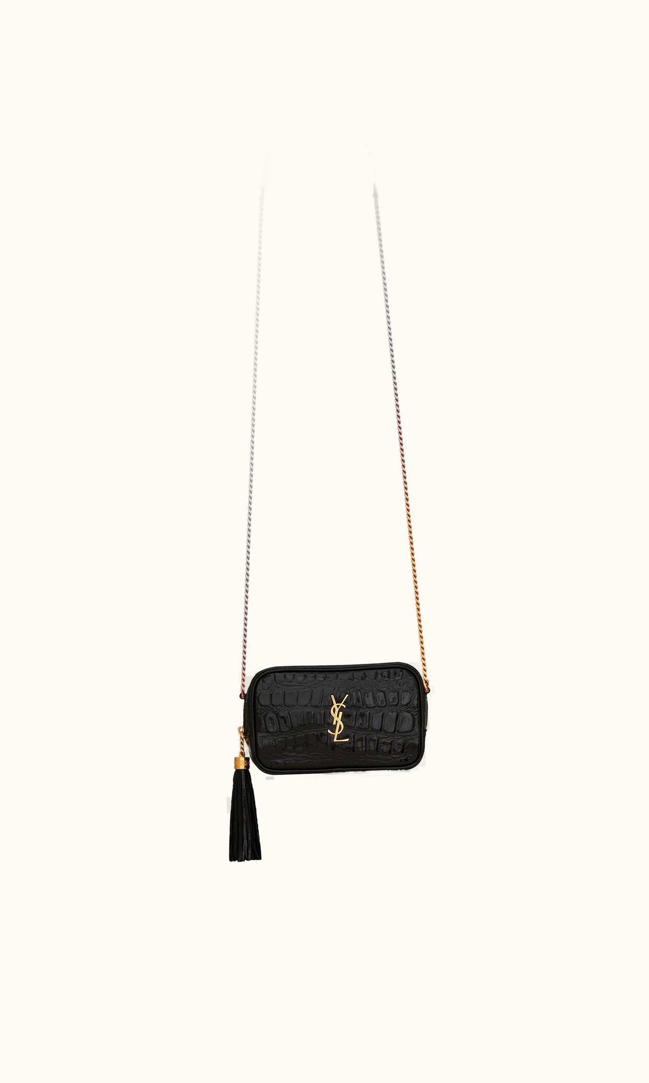 Saint Laurent Saint Laurent Lou Mini Bag In Crocodile-Embossed Patent Leather