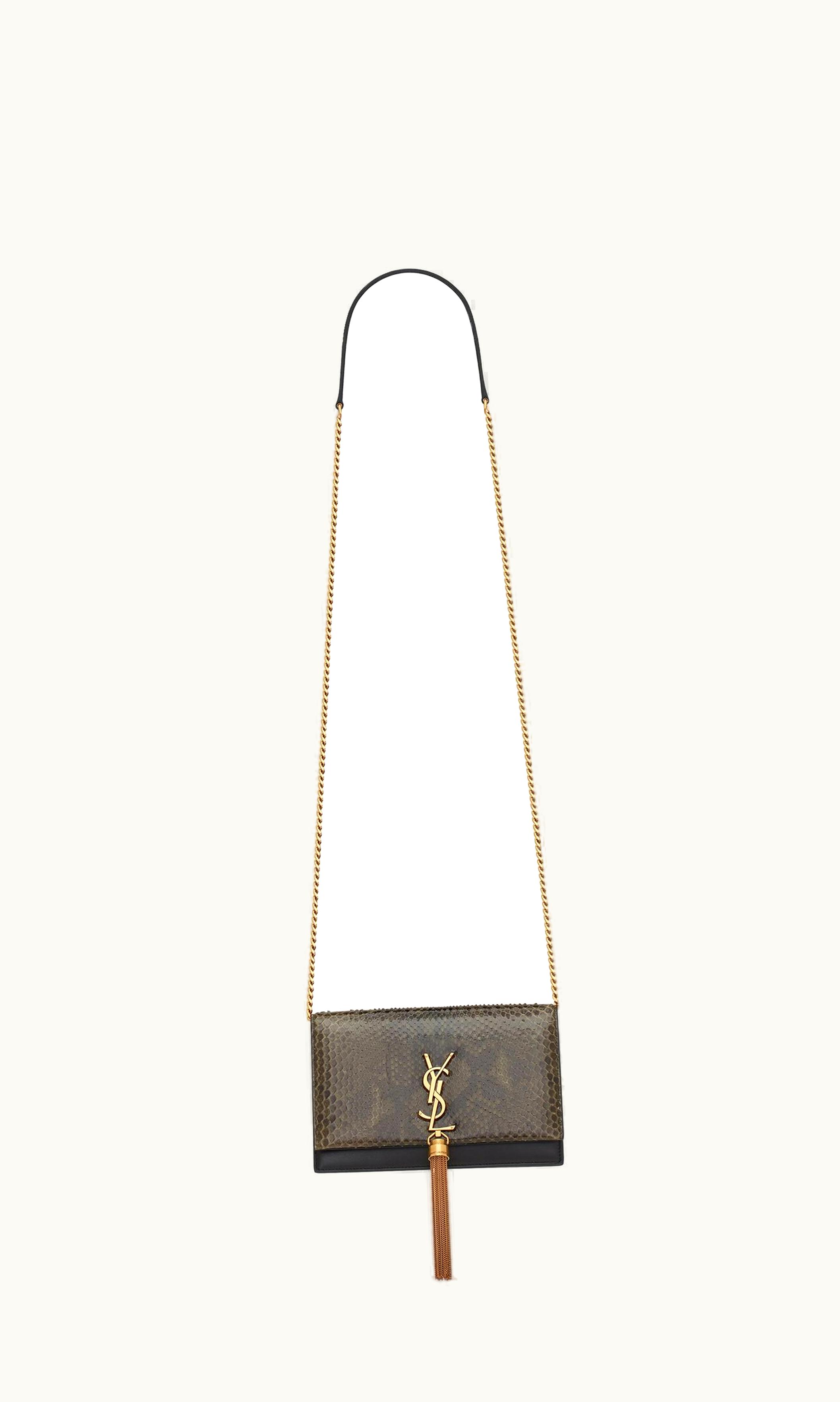 Saint Laurent Saint Laurent Kate Chain Wallet With Tassel In Python