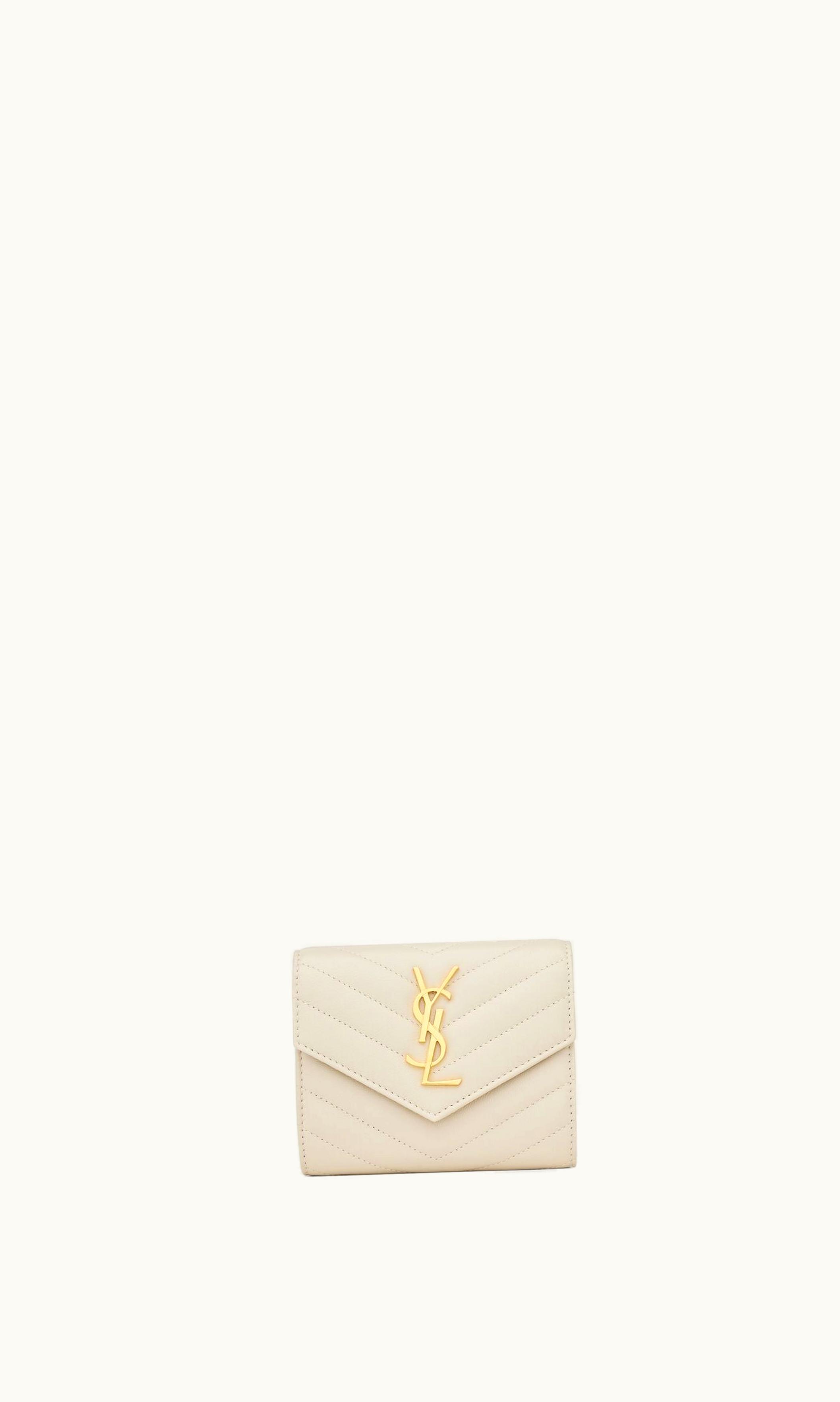 Saint Laurent Saint Laurent Cassandre Matelassé Compact Tri Fold Wallet In Quilted Lambskin UZ0158491