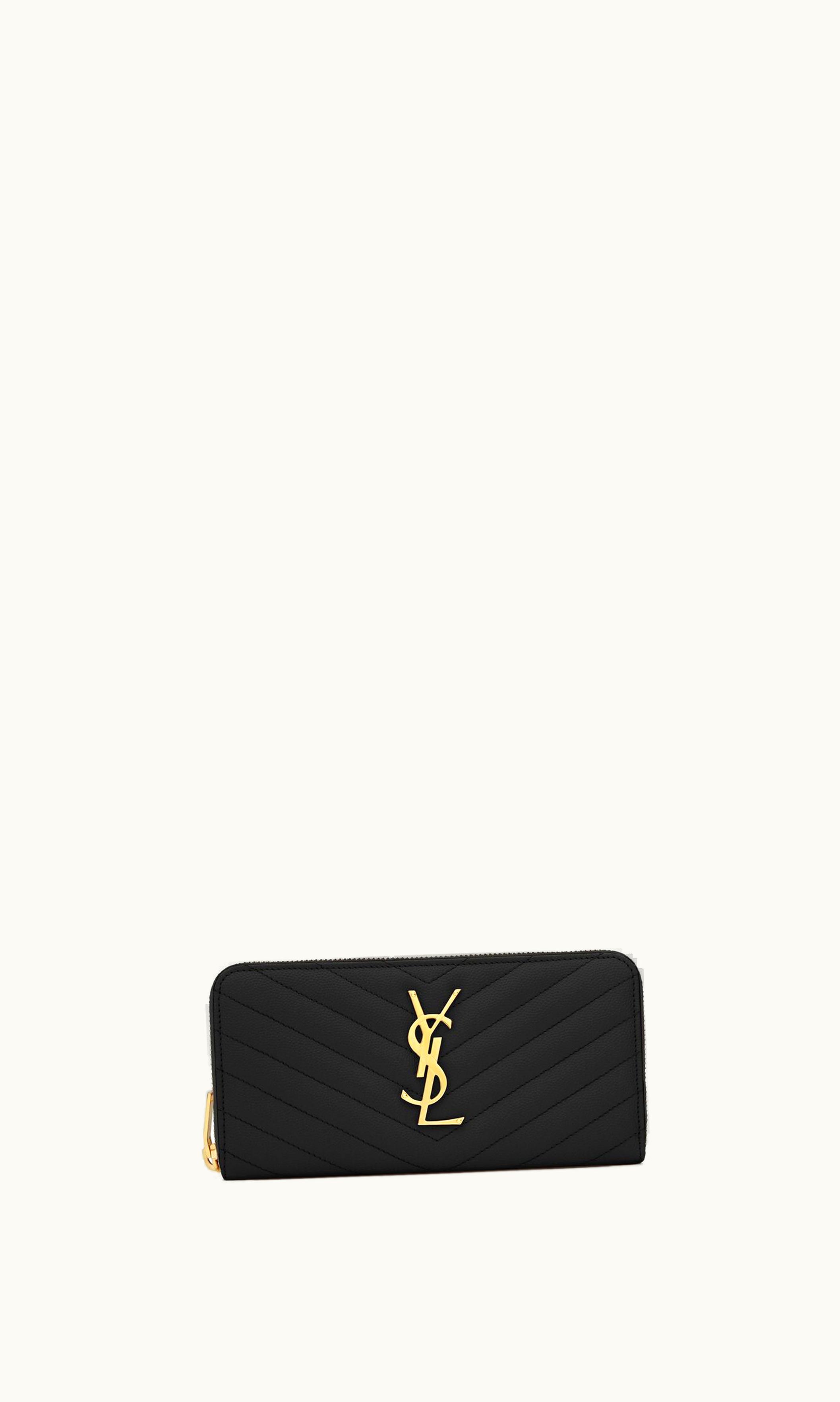 Saint Laurent Saint Laurent Cassandre Matelassé Zip Around Wallet In Grain De Poudre Embossed Leather UZ0158518