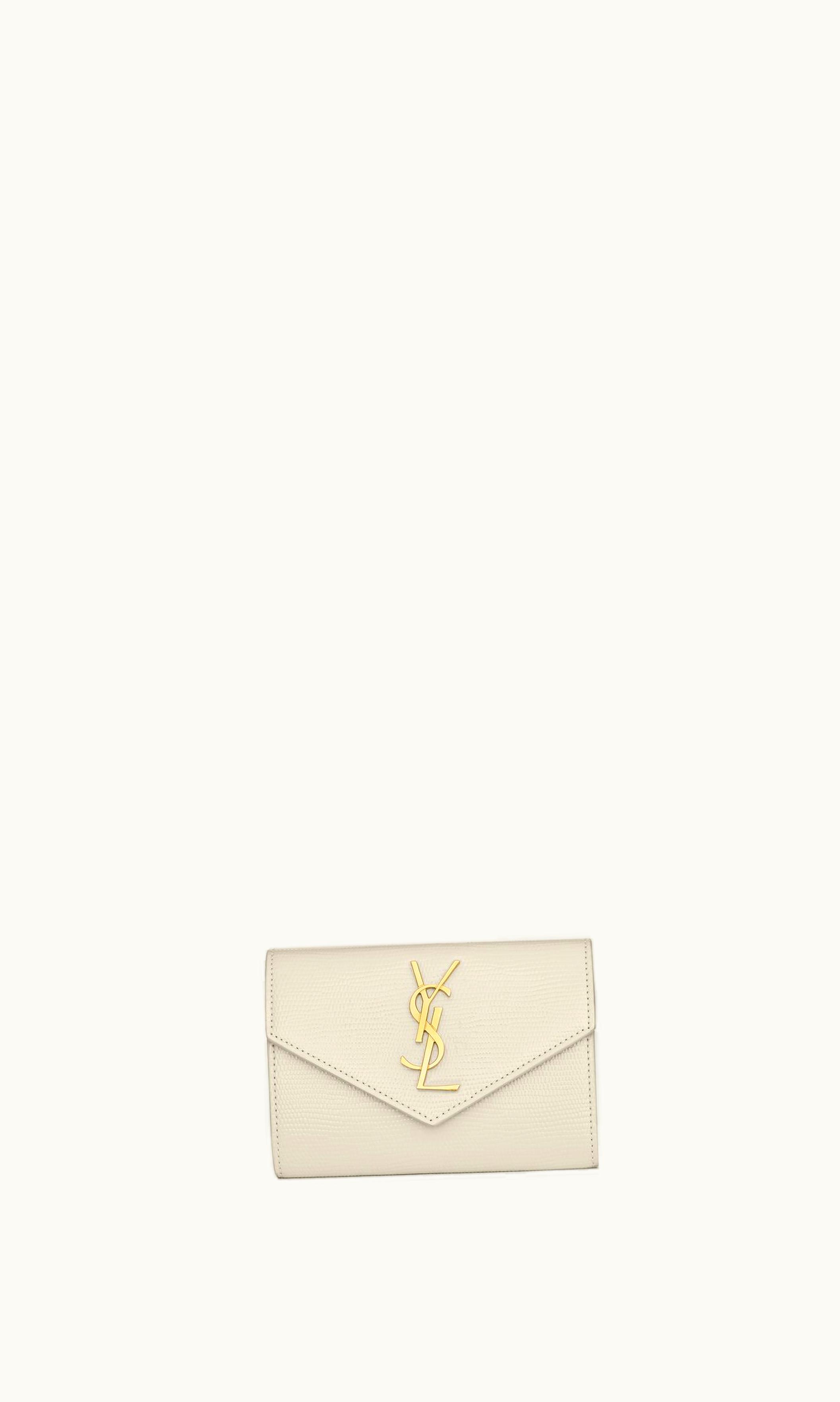 Saint Laurent Saint Laurent Cassandre Small Envelope Wallet In Lizard-Embossed Leather