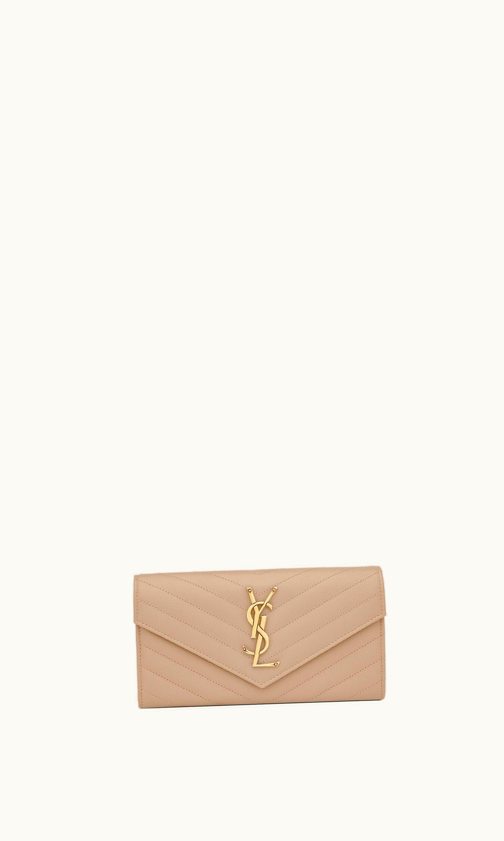 Saint Laurent Saint Laurent Cassandre Matelassé Large Flap Wallet In Grain De Poudre Embossed Leather UZ0158549