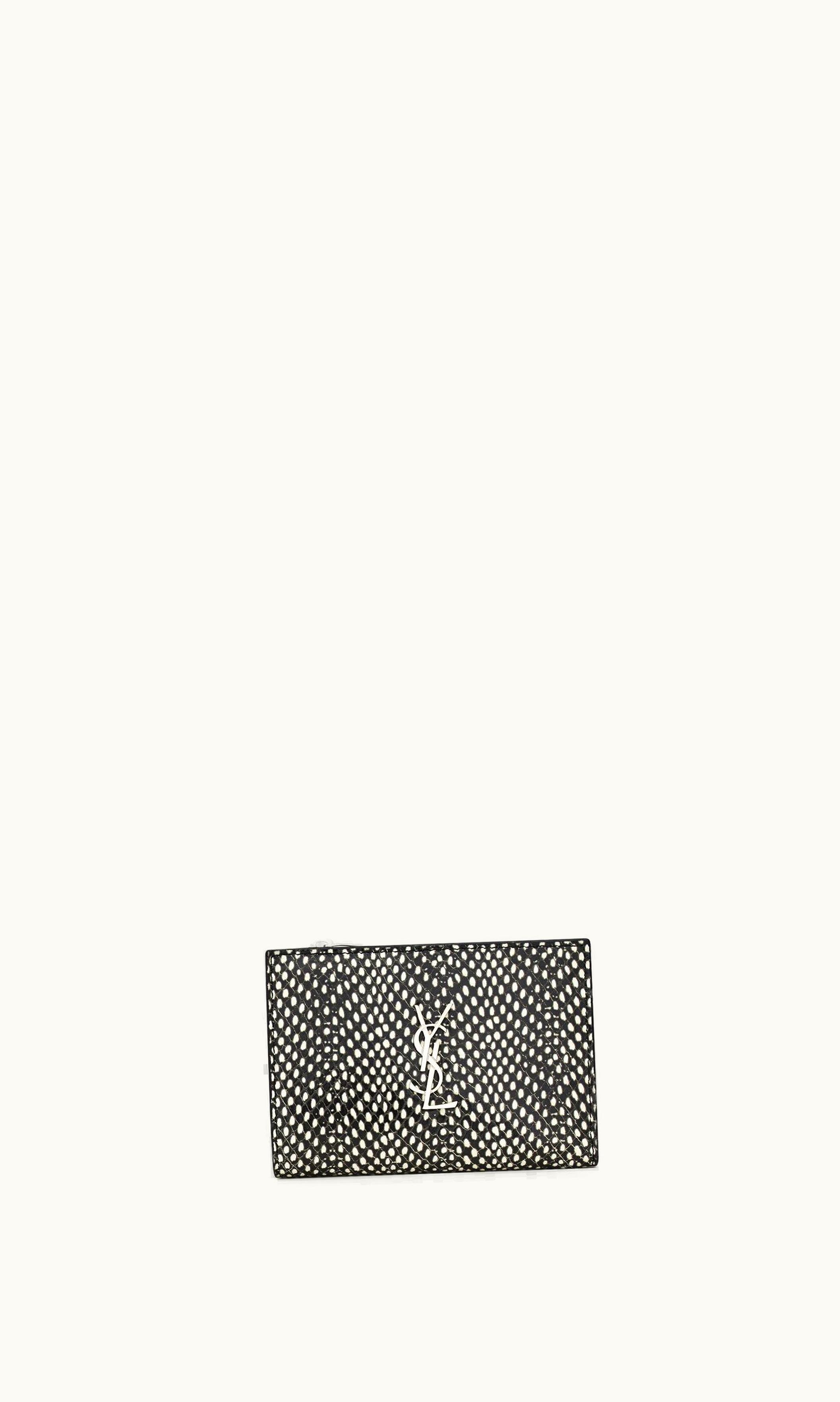 Saint Laurent Saint Laurent Cassandre Fragments Zipped Bi-Fold Wallet In Python-Embossed Leather