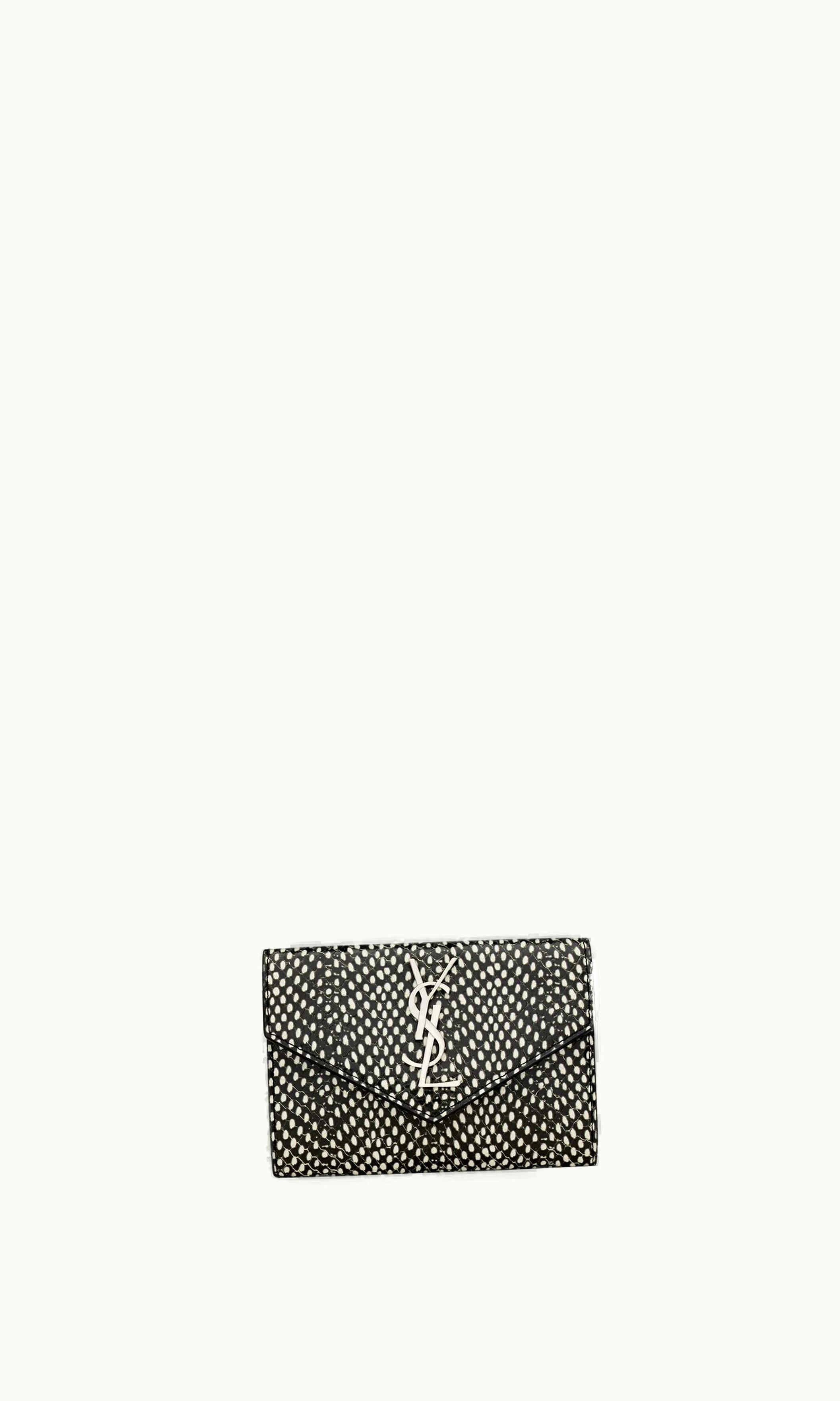 Saint Laurent Saint Laurent Cassandre Small Envelope Wallet In Python-Embossed Leather