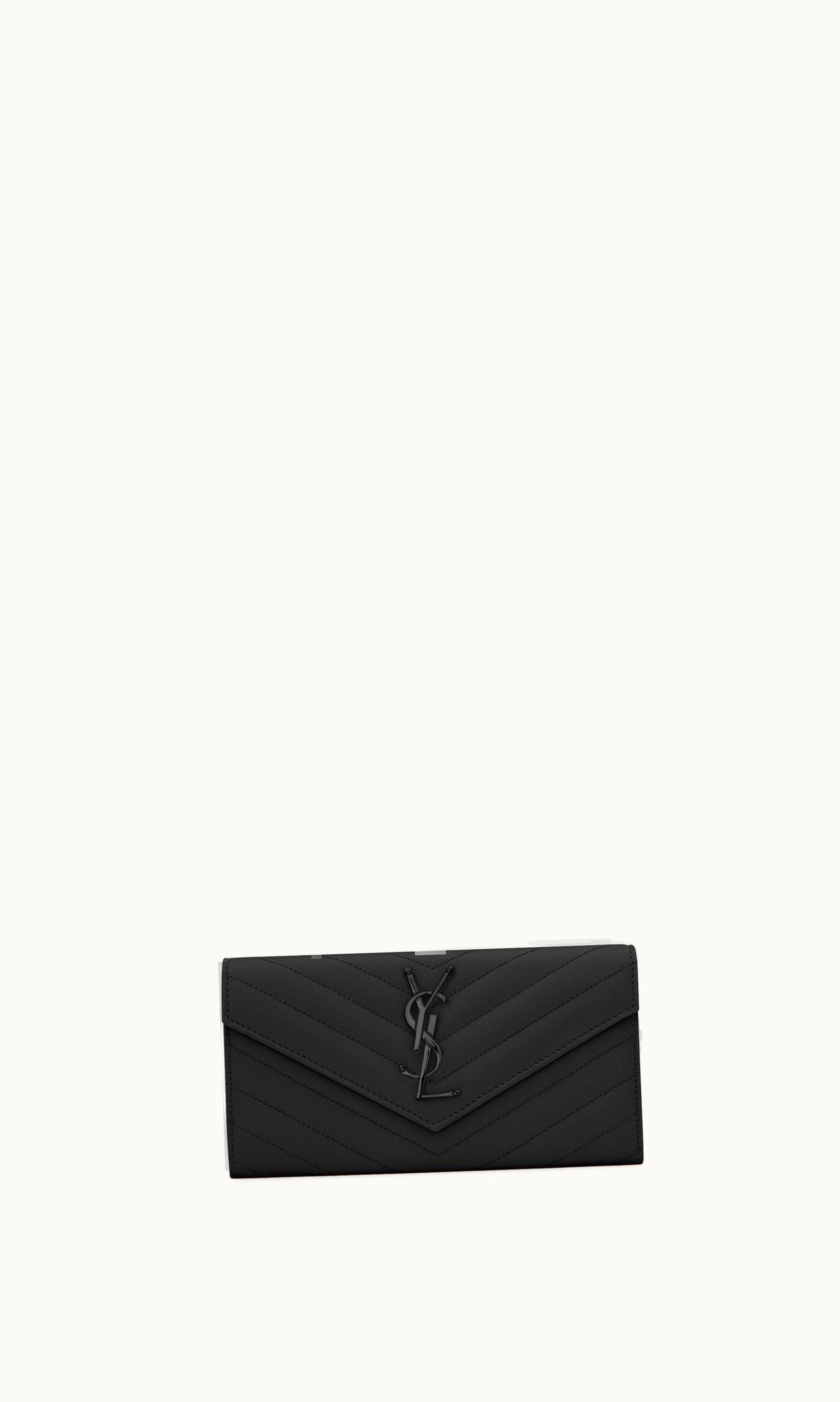 Saint Laurent Saint Laurent Cassandre Matelassé Large Flap Wallet In Grain De Poudre Embossed Leather UZ0158594