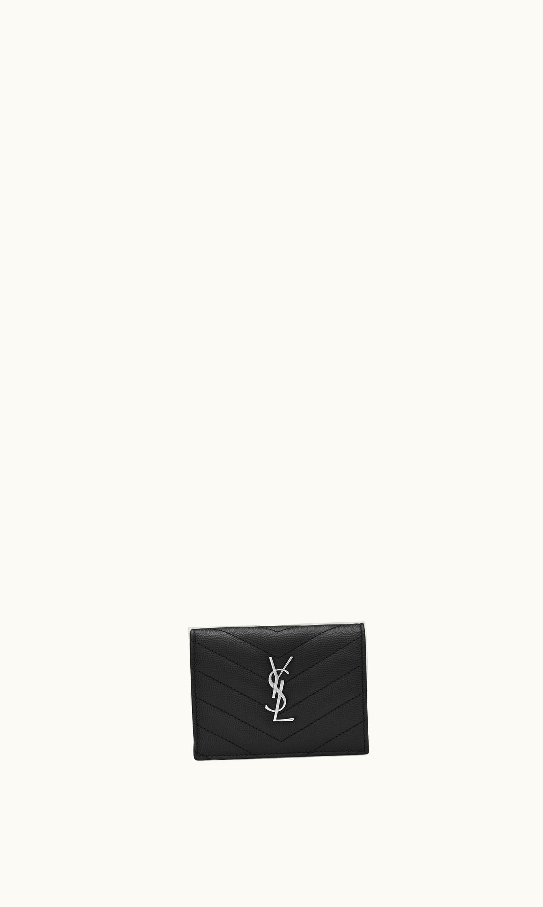 Saint Laurent Saint Laurent Cassandre Matelassé Flap Card Case In Grain De Poudre Embossed Leather UZ0158599
