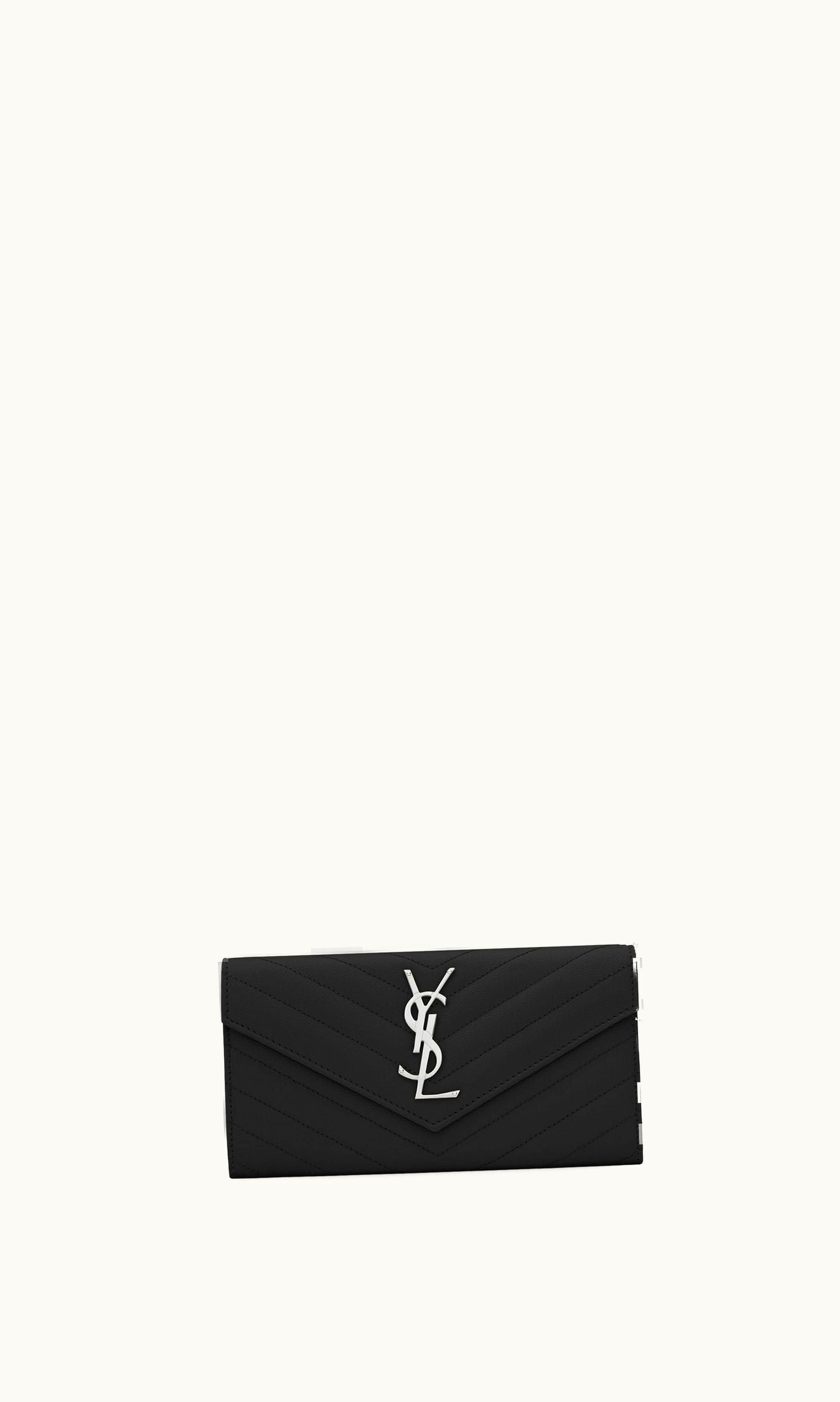 Saint Laurent Saint Laurent Cassandre Matelassé Large Flap Wallet In Grain De Poudre Embossed Leather UZ0158605
