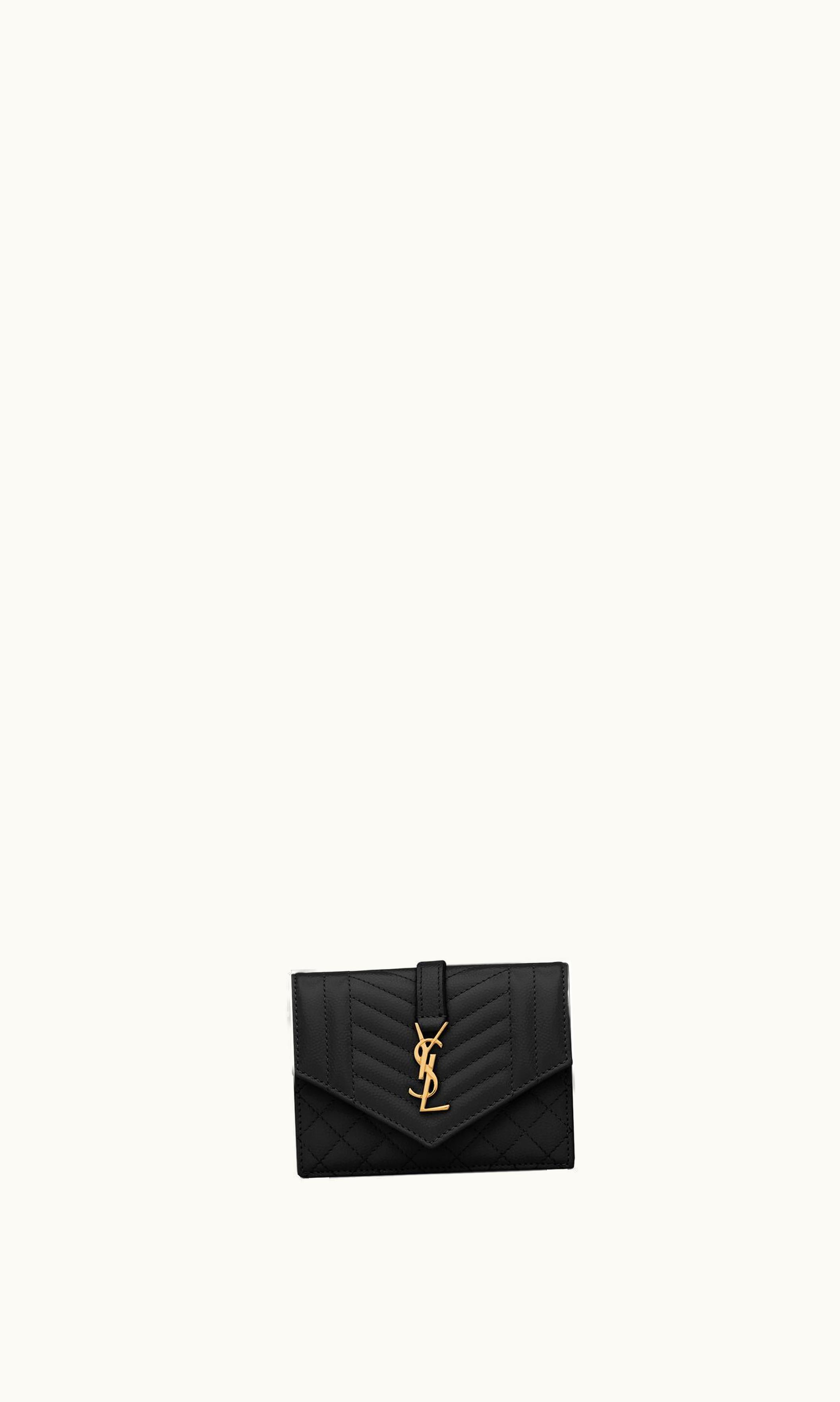 Saint Laurent Saint Laurent Envelope Flap Card Case In Mix Matelassé Grain De Poudre Embossed Leather UZ0158635