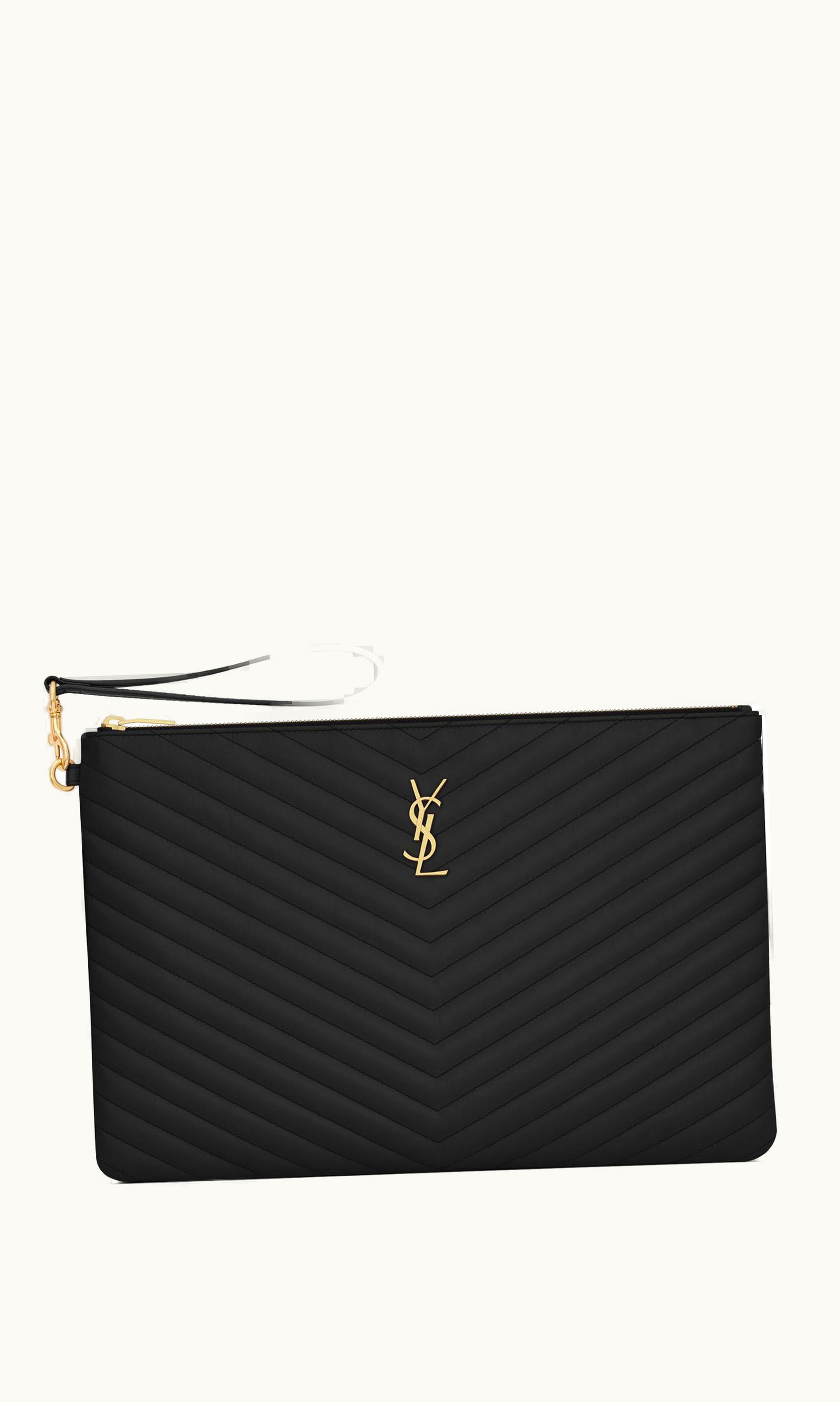 Saint Laurent Saint Laurent Cassandre Matelassé Document Holder In Quilted Leather UZ0158726