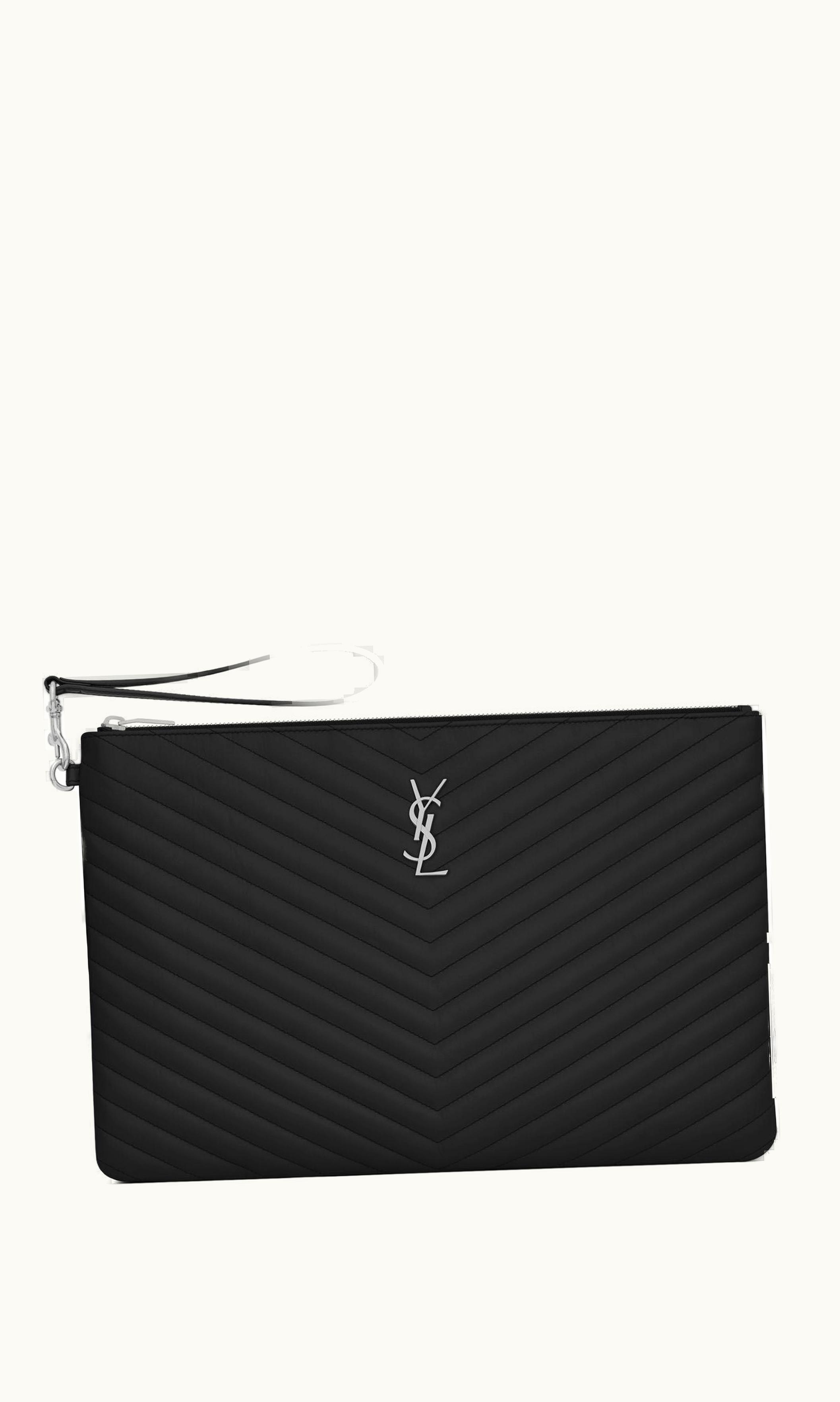 Saint Laurent Saint Laurent Cassandre Matelassé Document Holder In Quilted Leather UZ0158727
