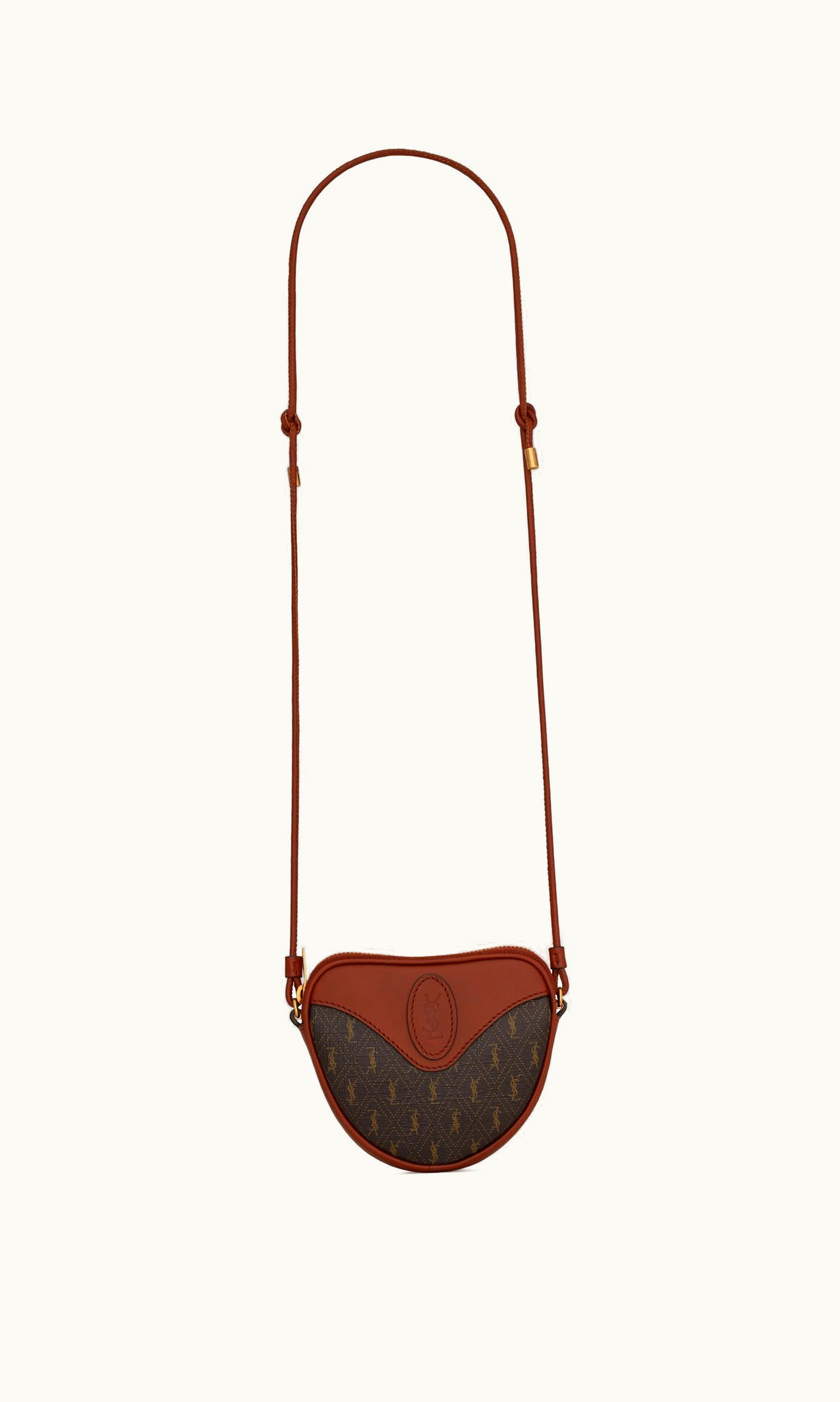 Saint Laurent Saint Laurent Le Monogramme Micro-C‚âàìur Coin Purse In Cassandre Canvas And Smooth Leather