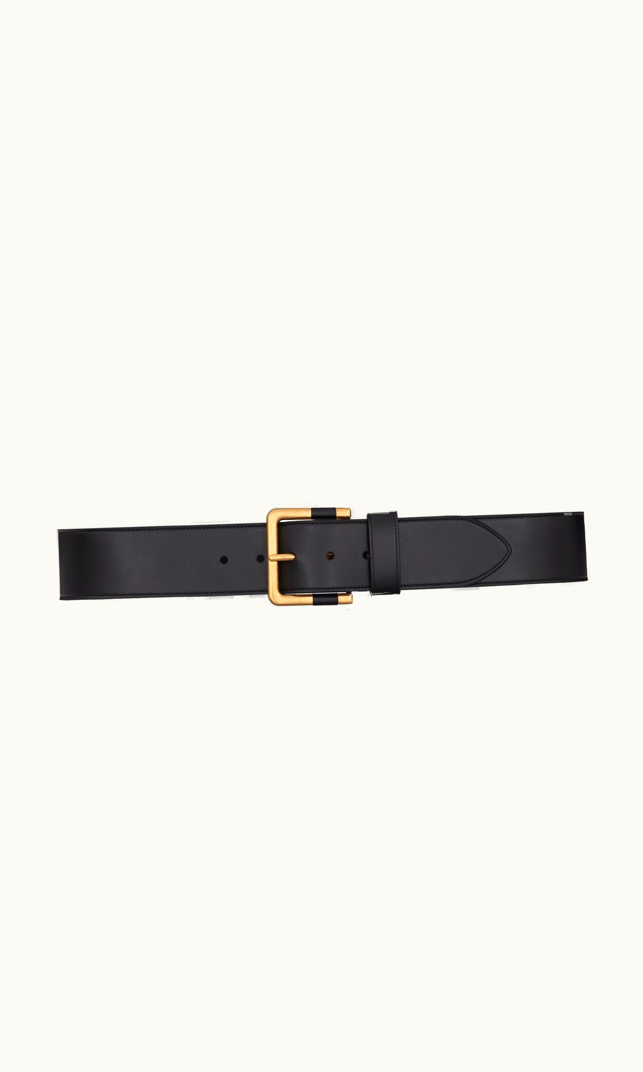 Saint Laurent Saint Laurent Square Buckle Large Belt In Shiny Leather
