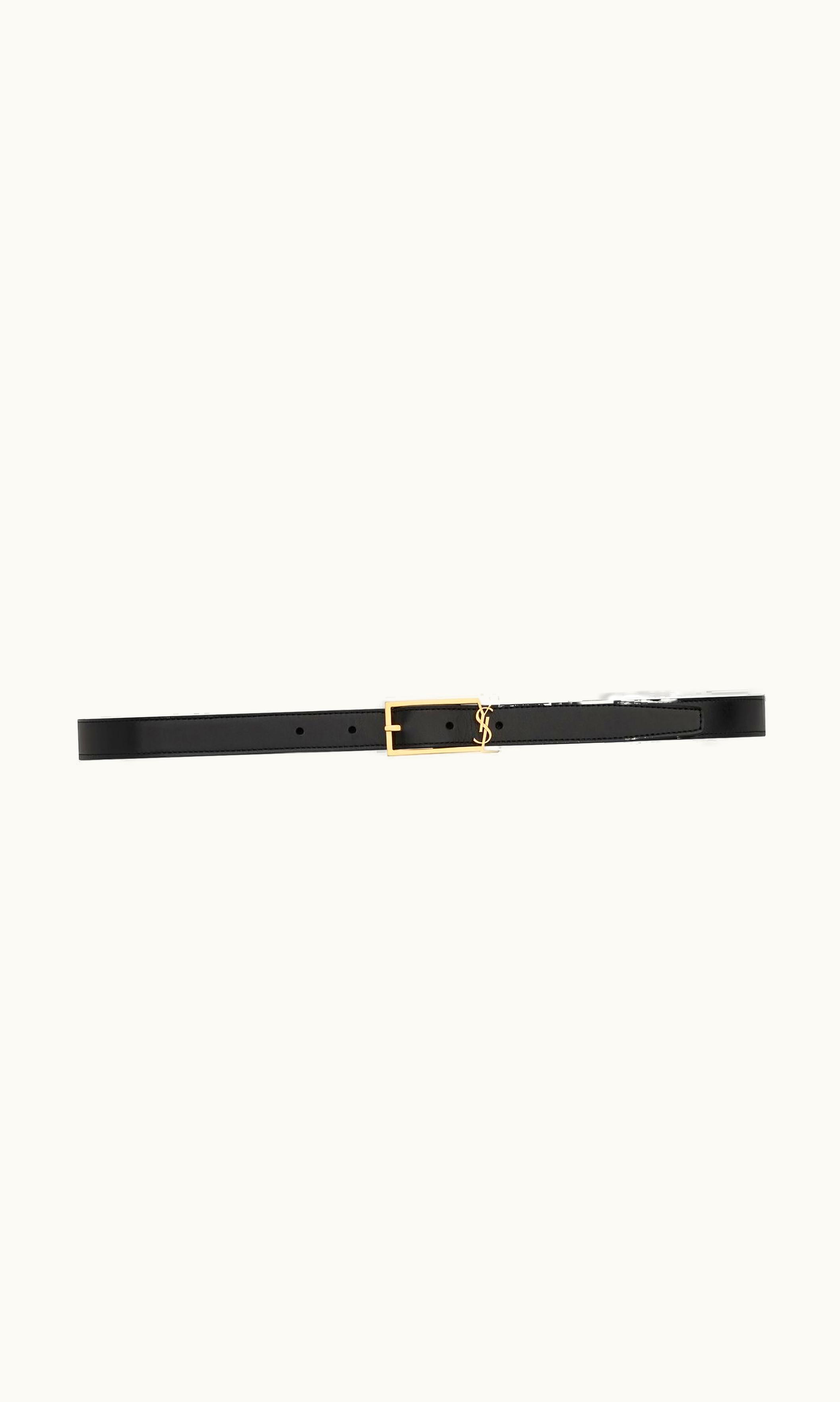 Saint Laurent Saint Laurent New Cassandre Buckle Belt In Smooth Leather UZ0158789