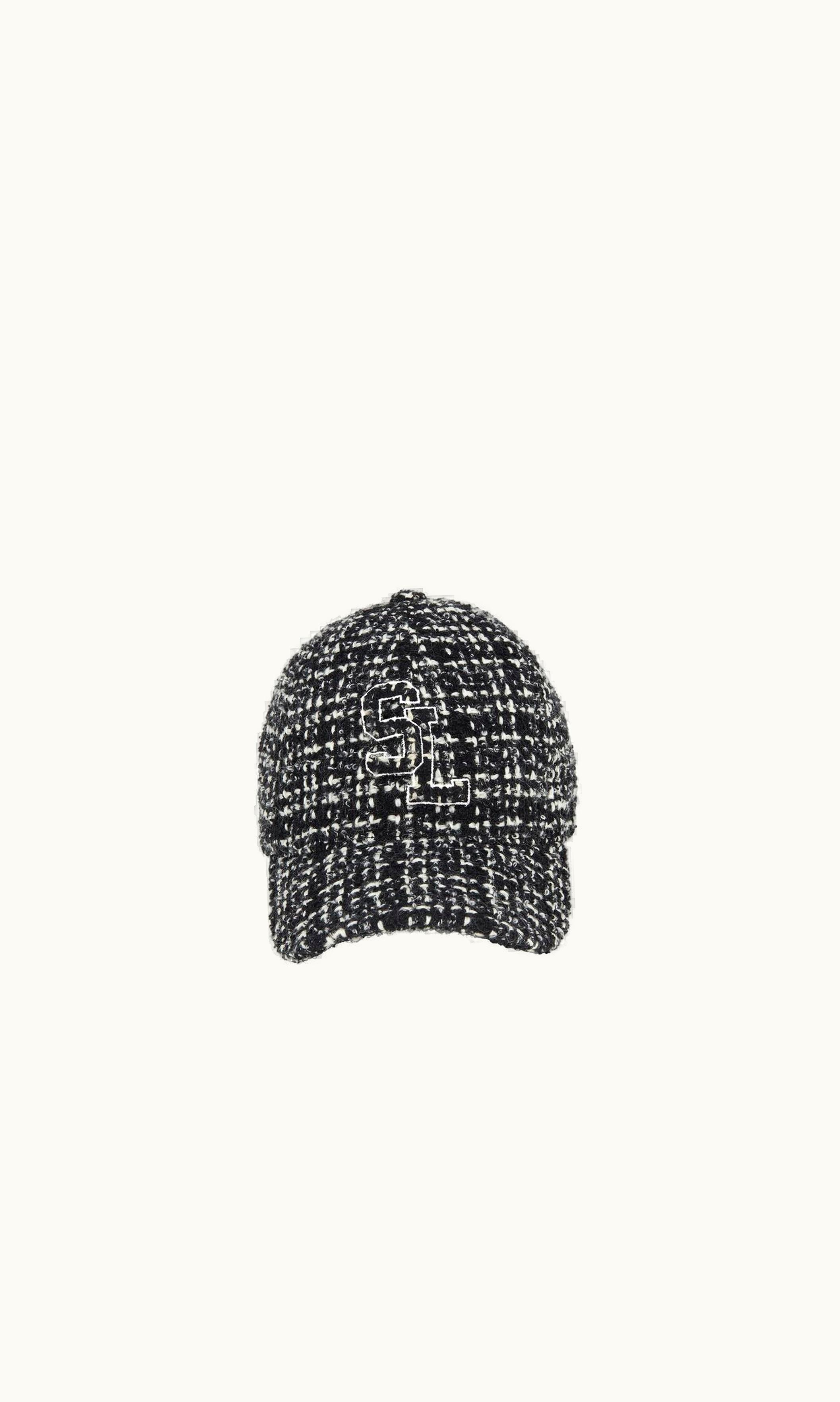 Saint Laurent Saint Laurent Sl Baseball Cap In Checked Tweed Wool