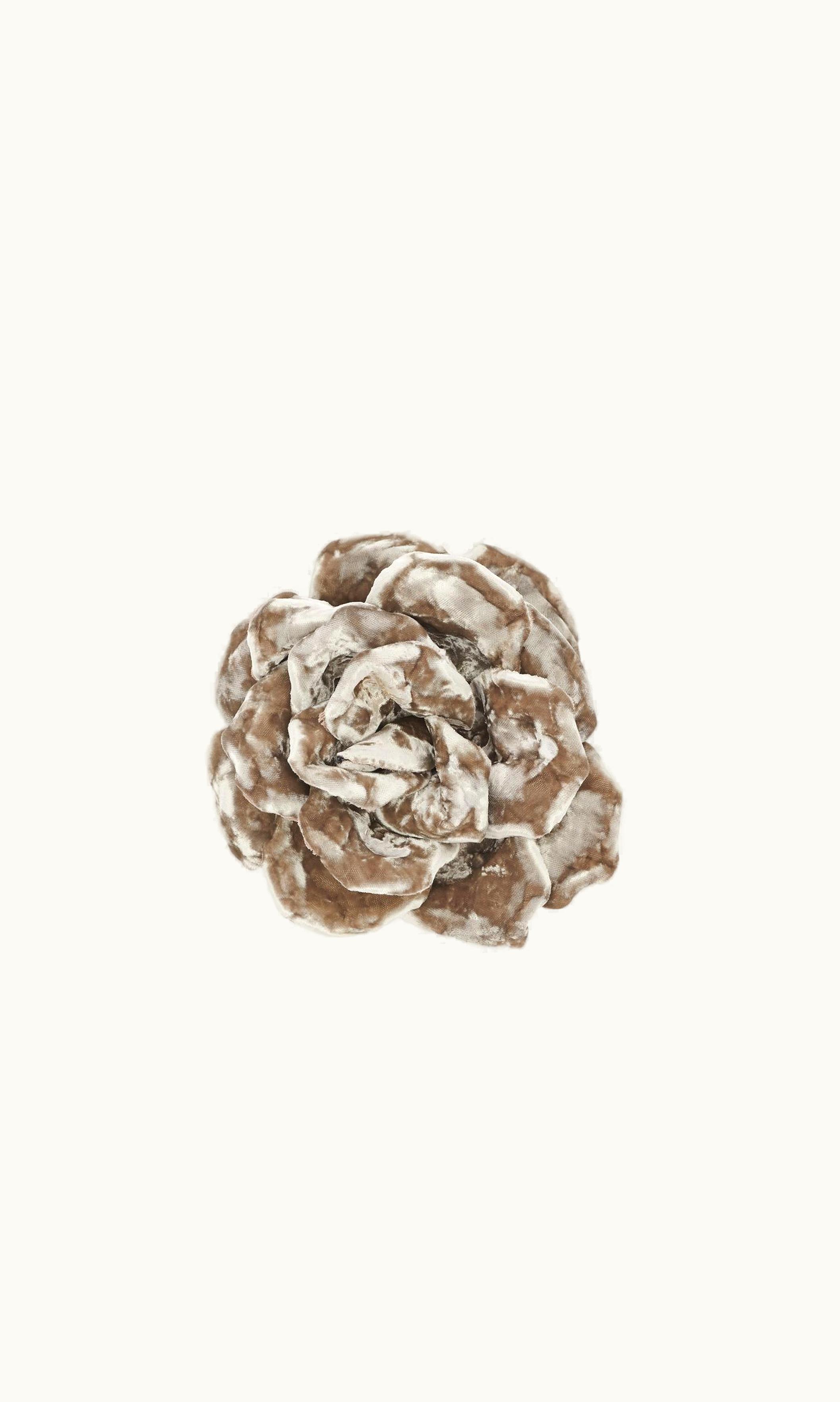 Saint Laurent Saint Laurent Large Wild Rose Brooch In Crushed Velvet And Metal UZ0158815