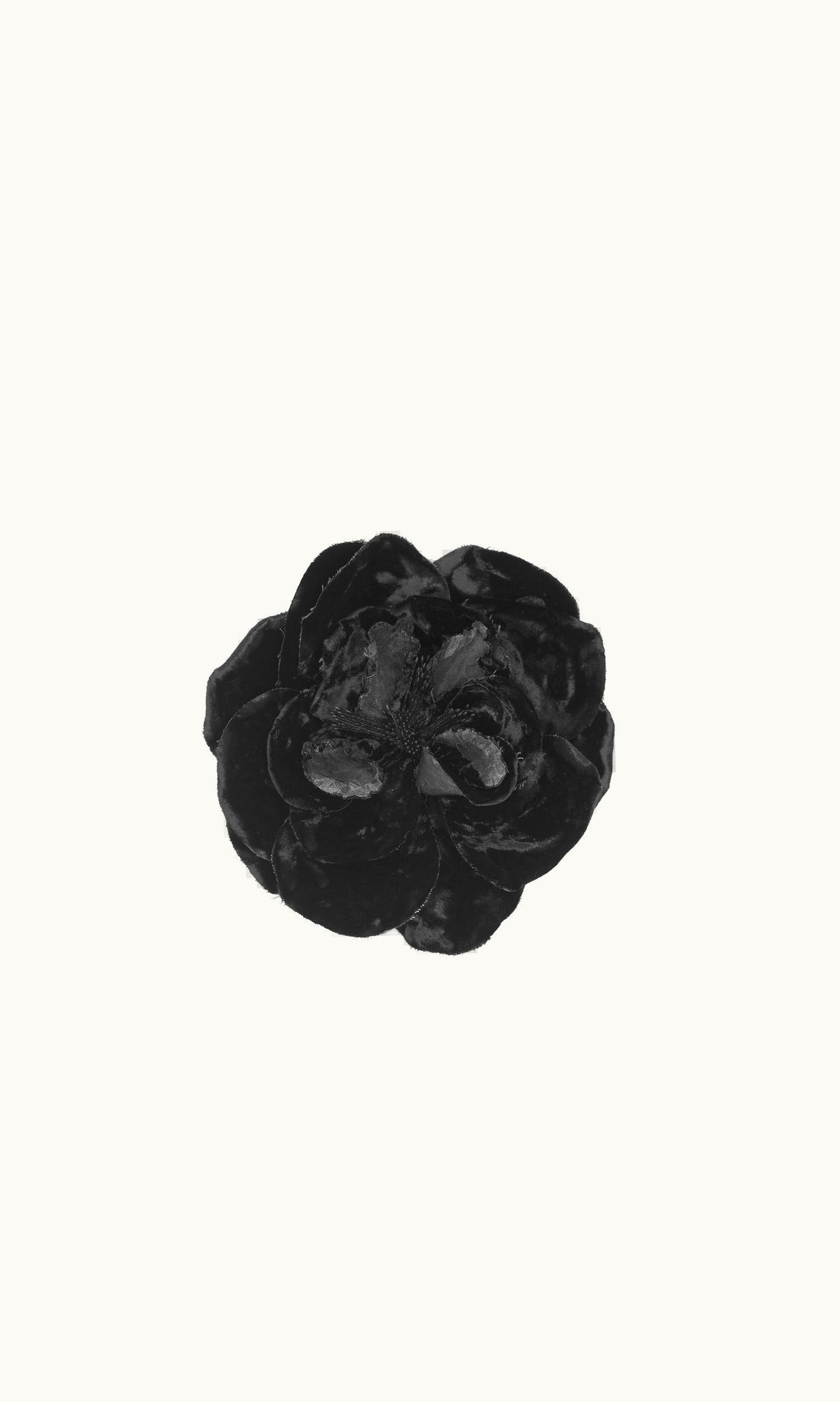 Saint Laurent Saint Laurent Small Peony Flower Brooch In Silk And Metal