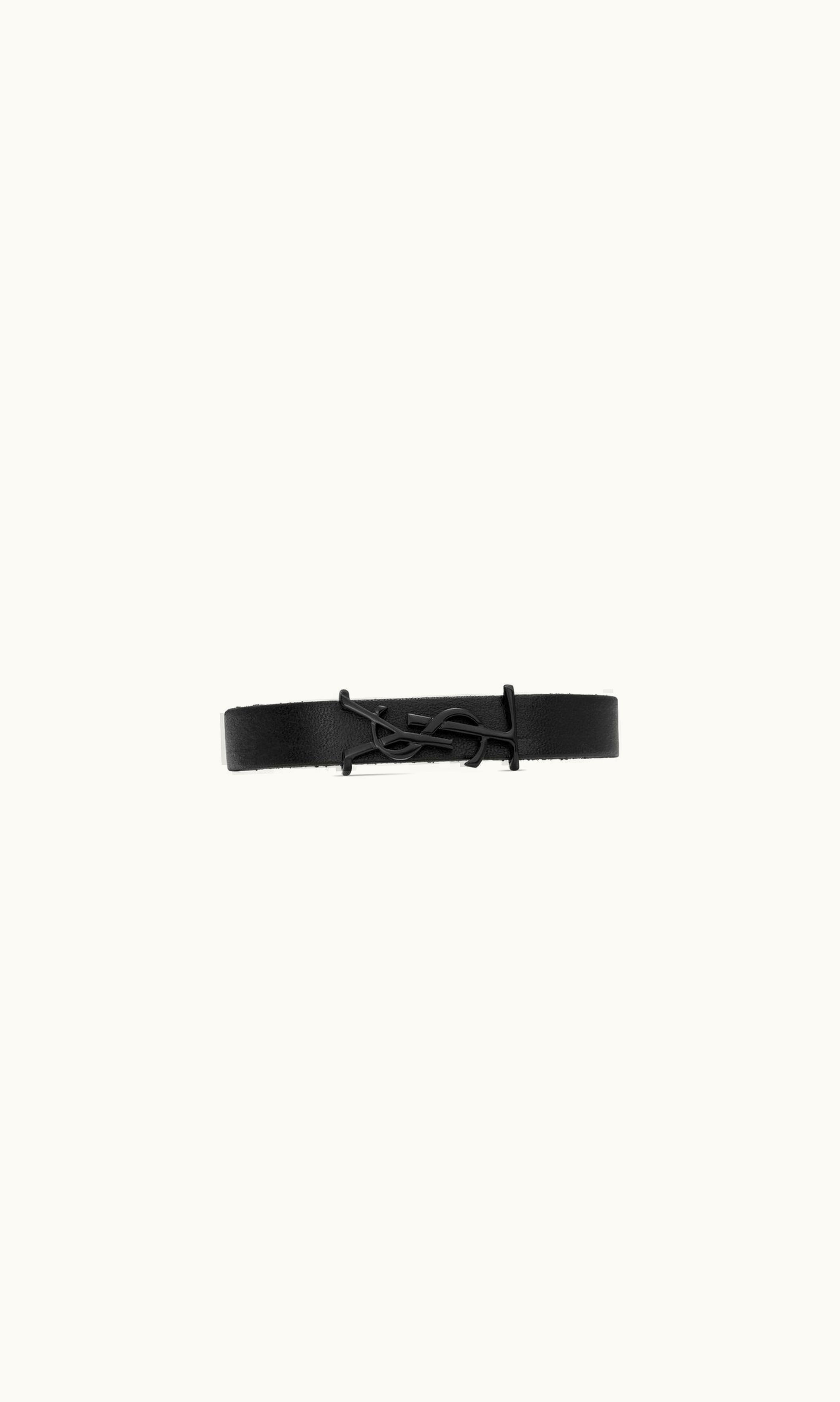 Saint Laurent Saint Laurent Opyum Bracelet In Smooth Leather And Metal UZ0159078