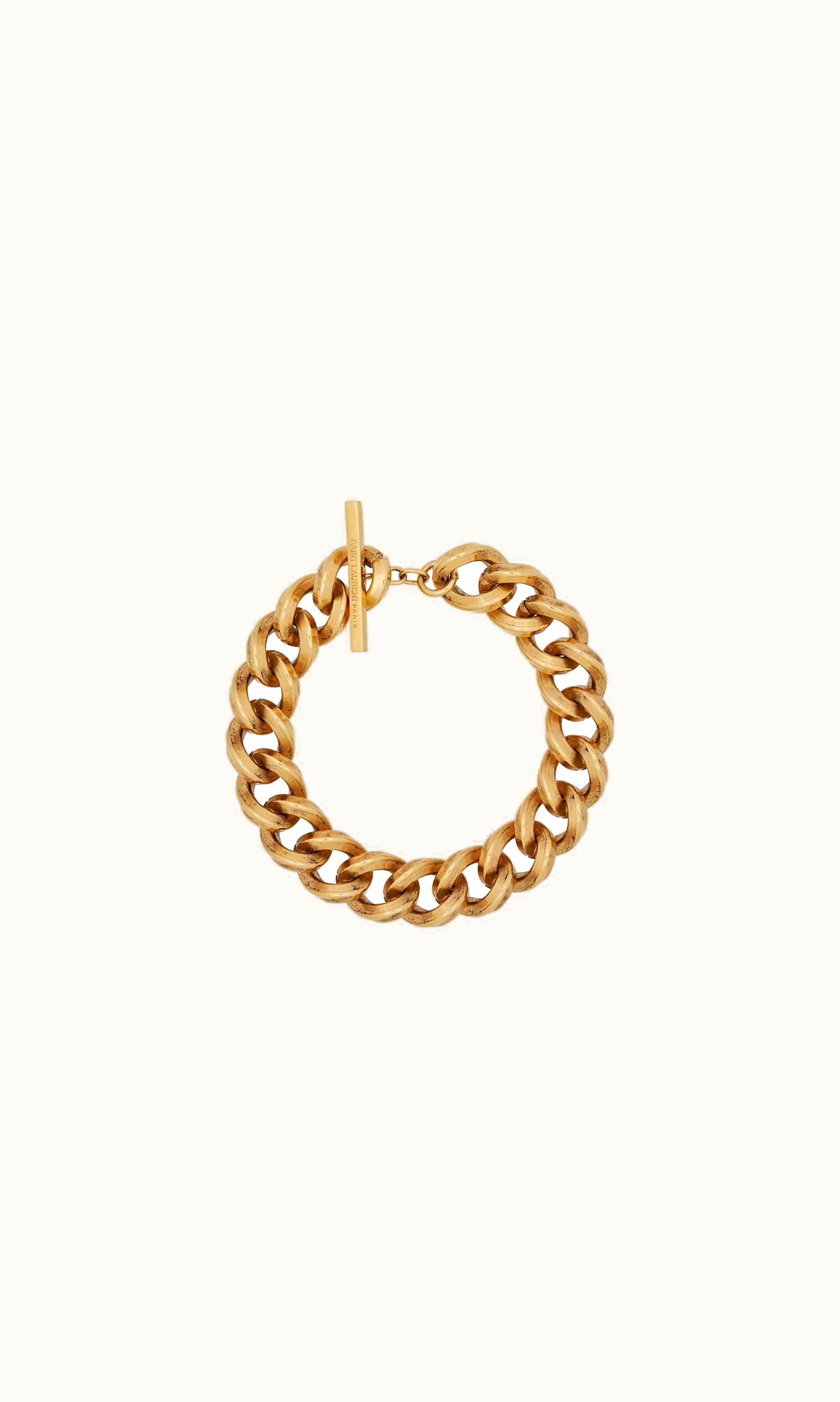 Saint Laurent Saint Laurent Vintage Triangular Curb Chain Bracelet In Metal