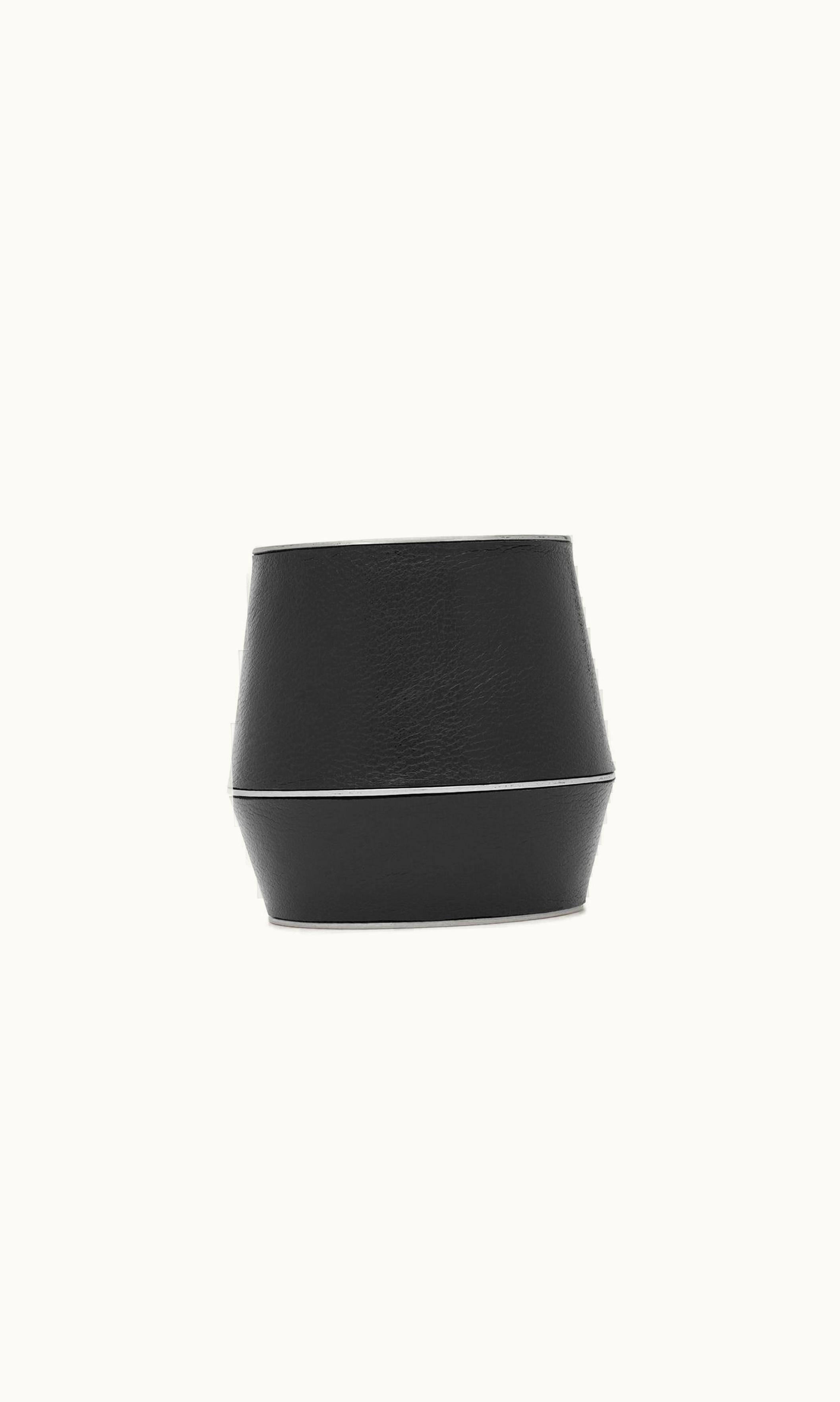 Saint Laurent Saint Laurent Large Asymmetric Cuff Bracelet In Leather And Metal