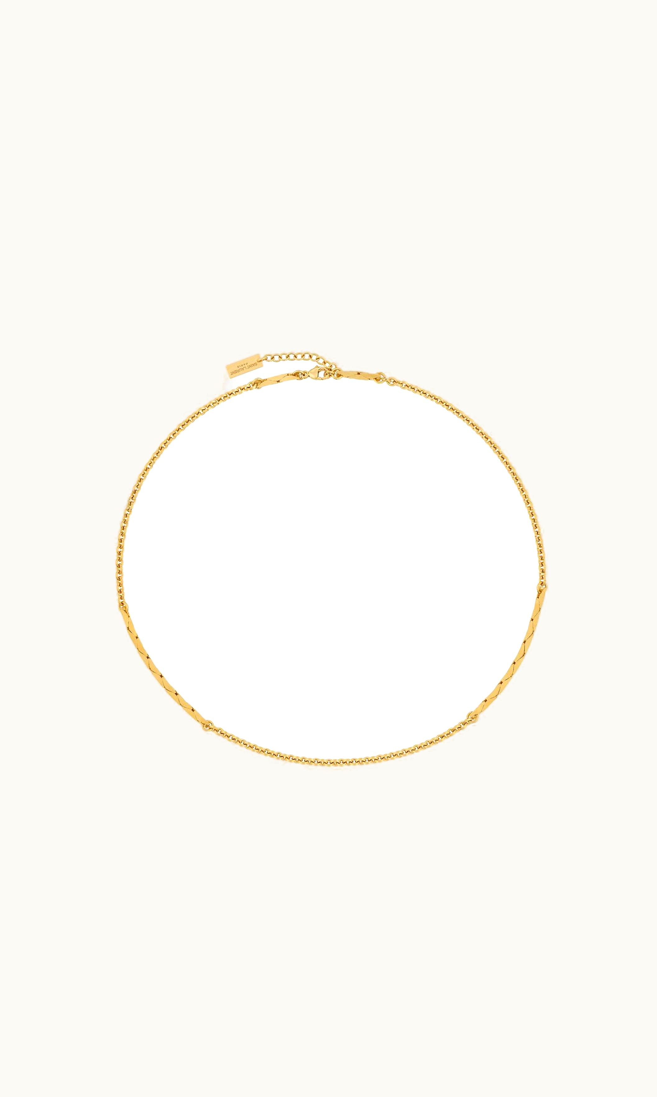 Saint Laurent Saint Laurent Short Snake And Cable Chain Necklace In Metal