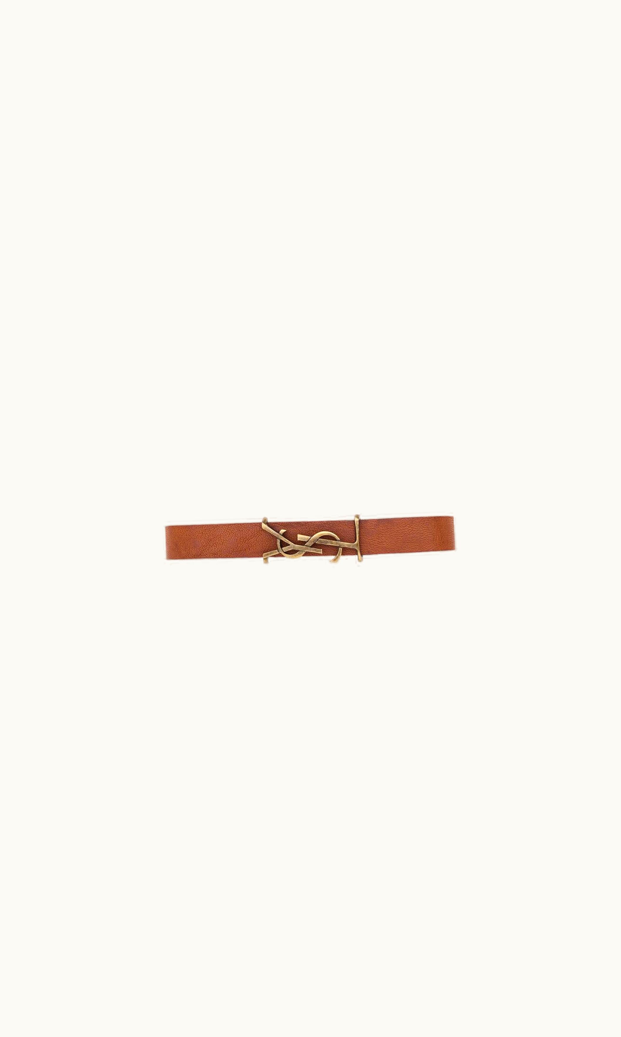 Saint Laurent Saint Laurent Opyum Bracelet In Smooth Vegetable-Tanned Leather And Metal
